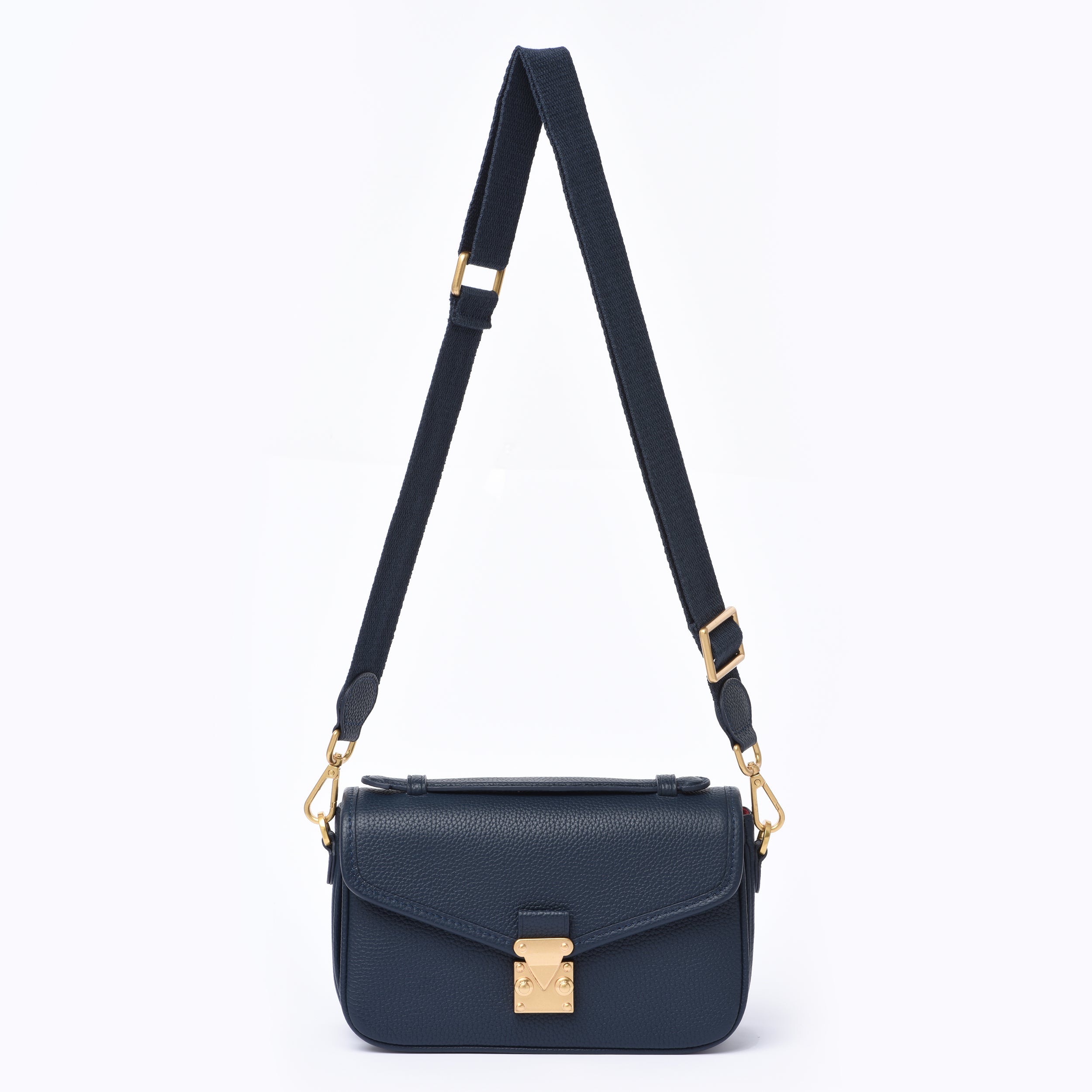 OUTLET 1st version - Navy Togo Leather - "Le Petit Paris15" Crossbody bag