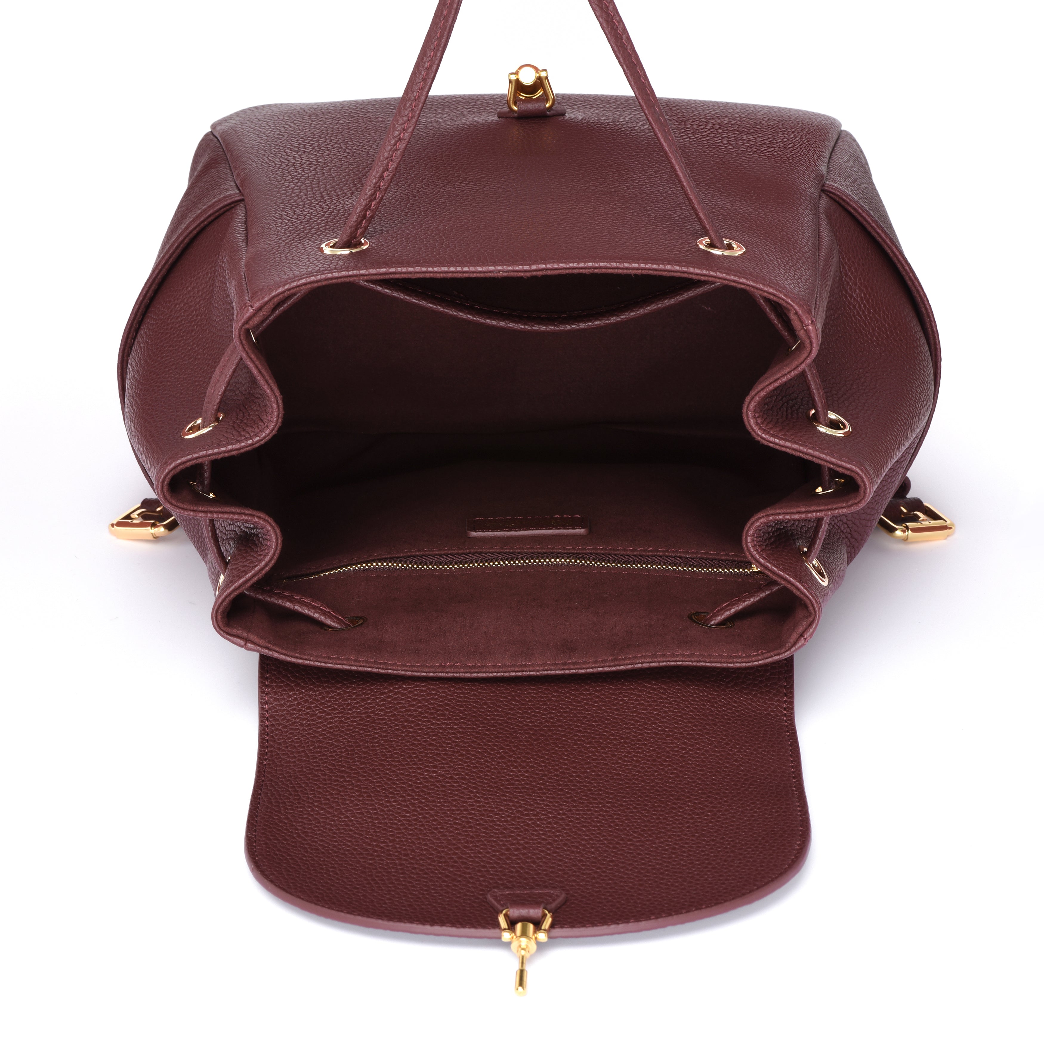 Luxury Backpack - Togo Leather - Burgundy dressupyourpurse