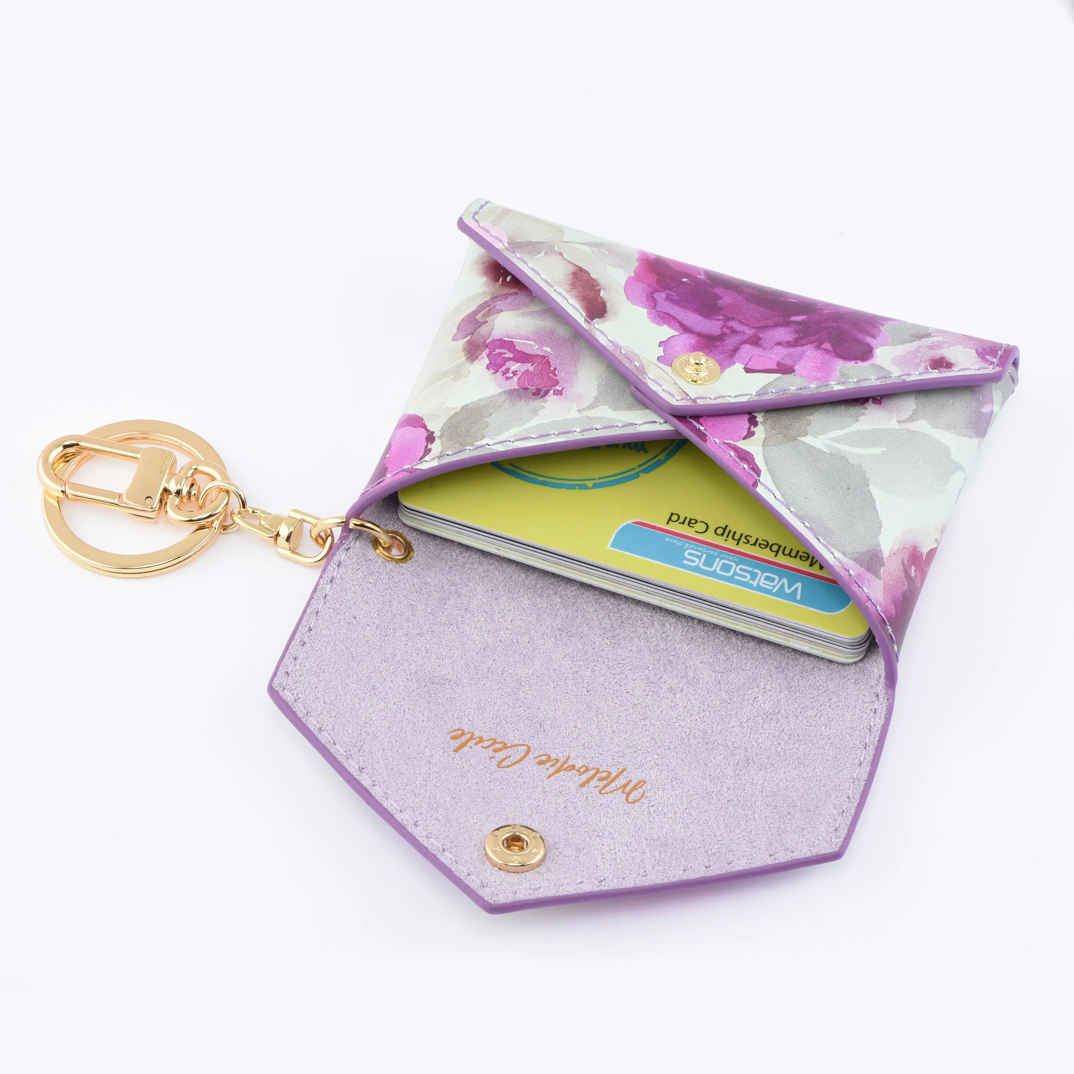 PEONIE COLLECTION - Mini envelope - Card holder bag charm - Purple dressupyourpurse