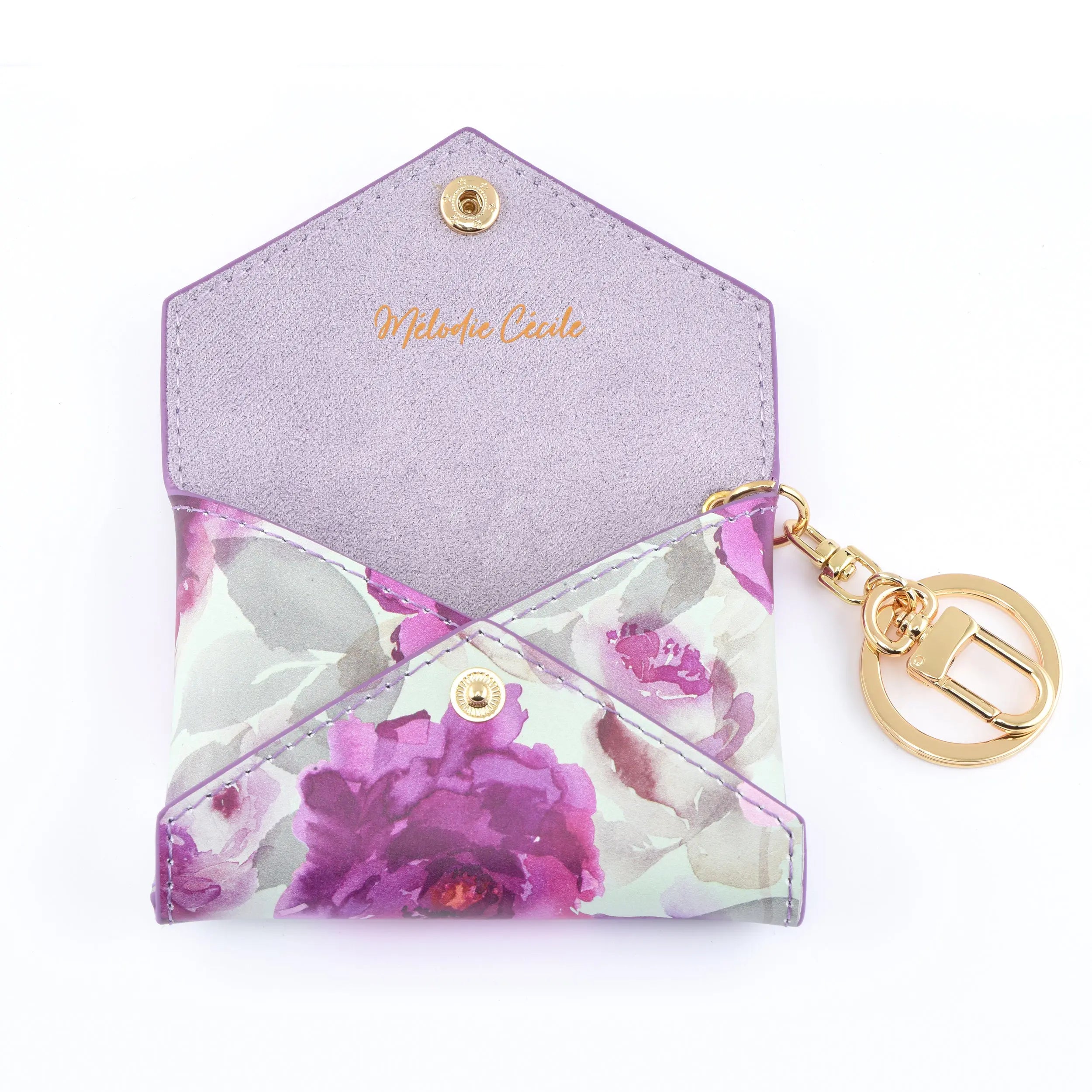PEONIE COLLECTION - Mini envelope - Card holder bag charm - Purple dressupyourpurse