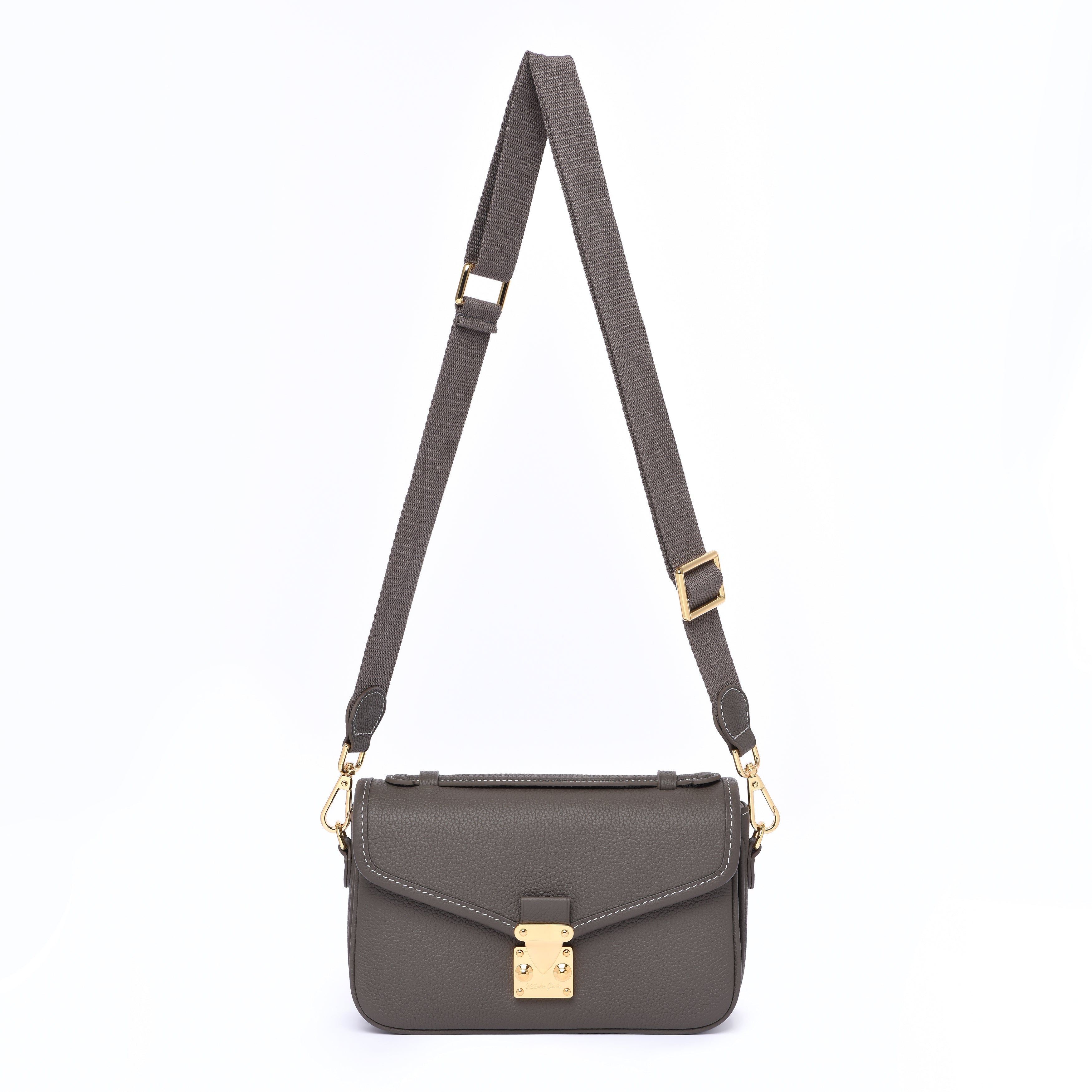 Graphite Grey - "Le Petit Paris15" Crossbody bag - Gold Hardware