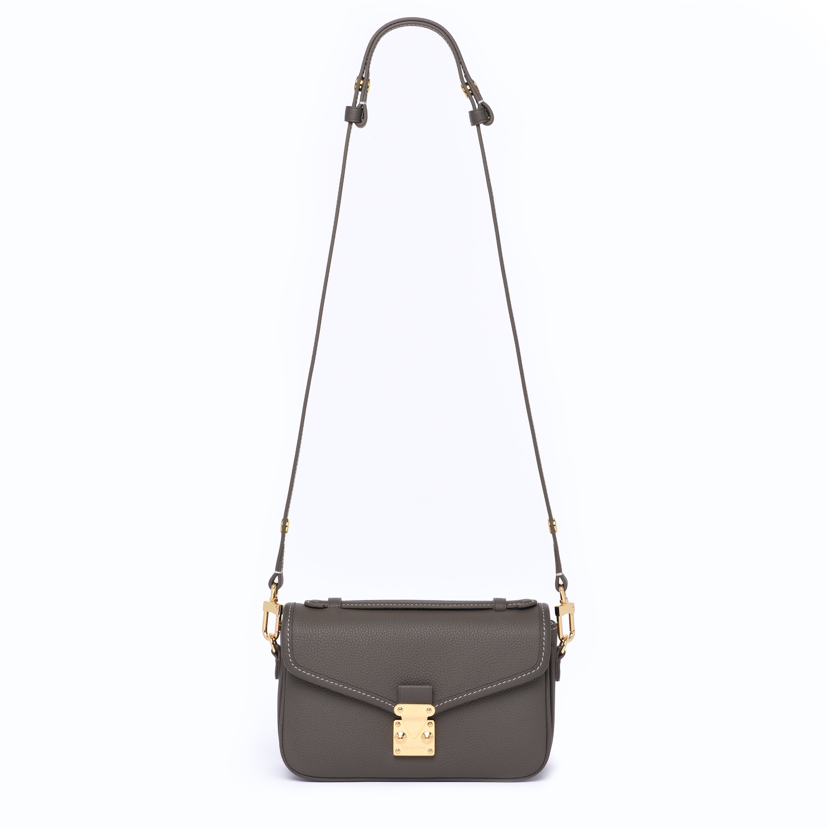 Graphite Grey - "Le Petit Paris15" Crossbody bag - Gold Hardware