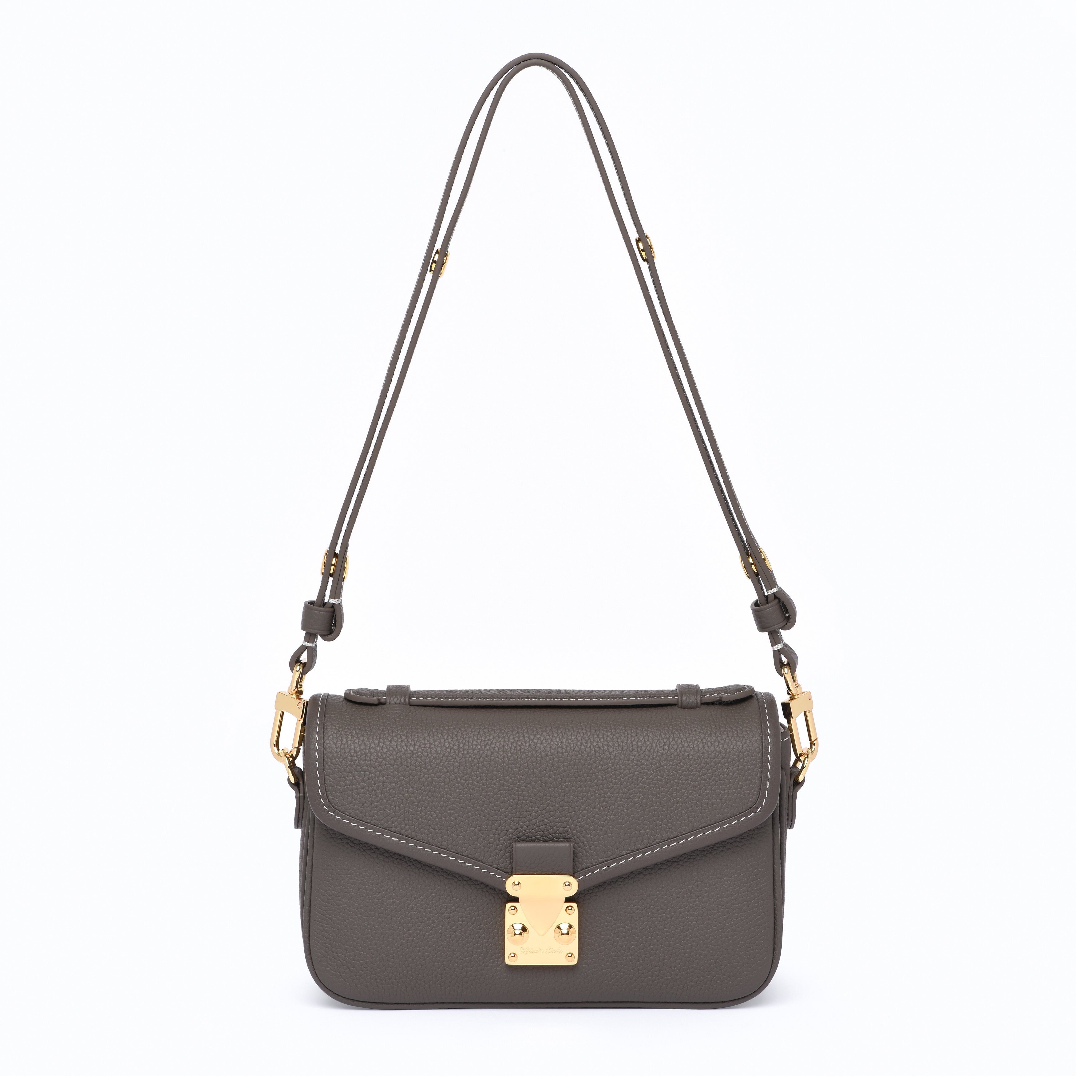 Graphite Grey - "Le Petit Paris15" Crossbody bag - Gold Hardware