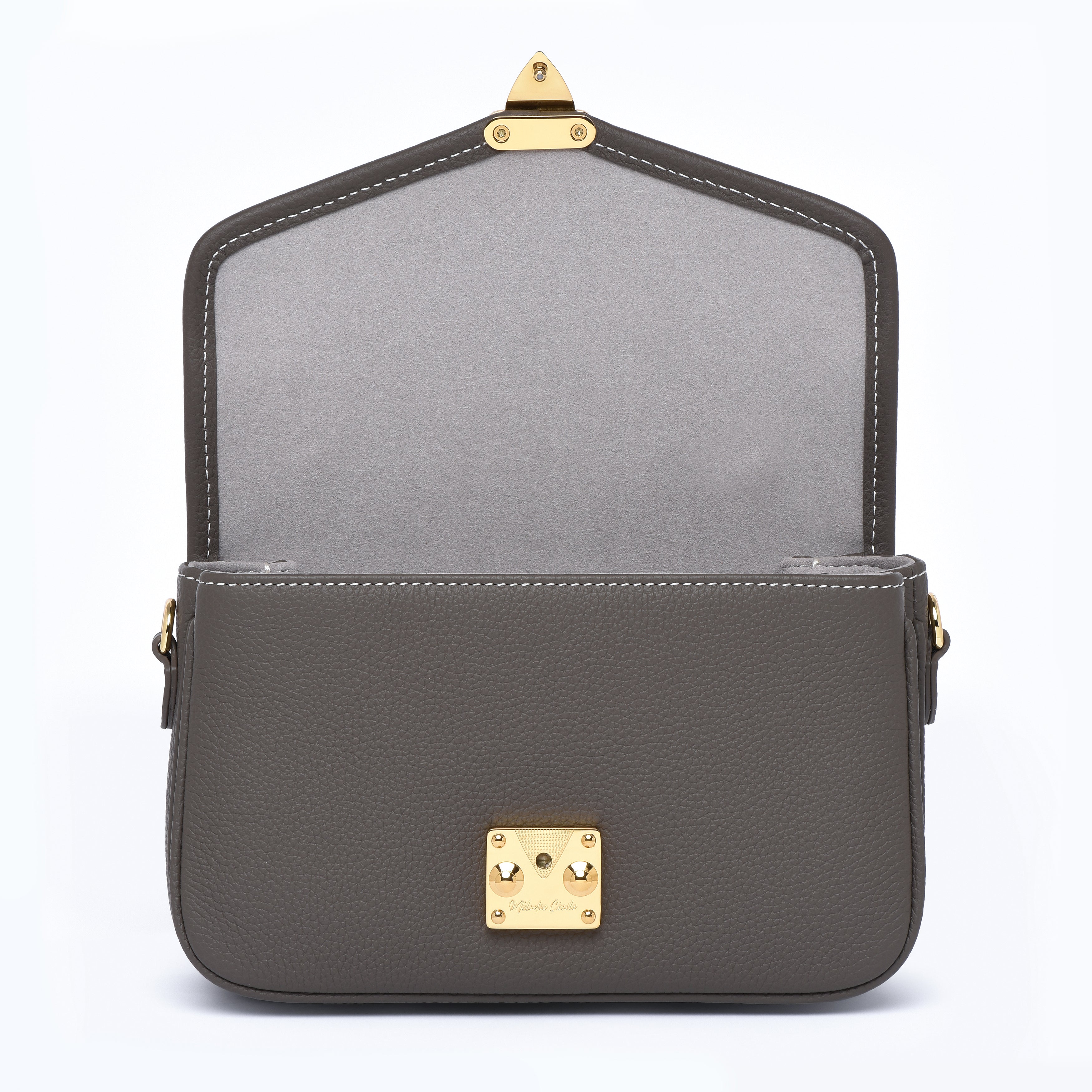 Graphite Grey - "Le Petit Paris15" Crossbody bag - Gold Hardware