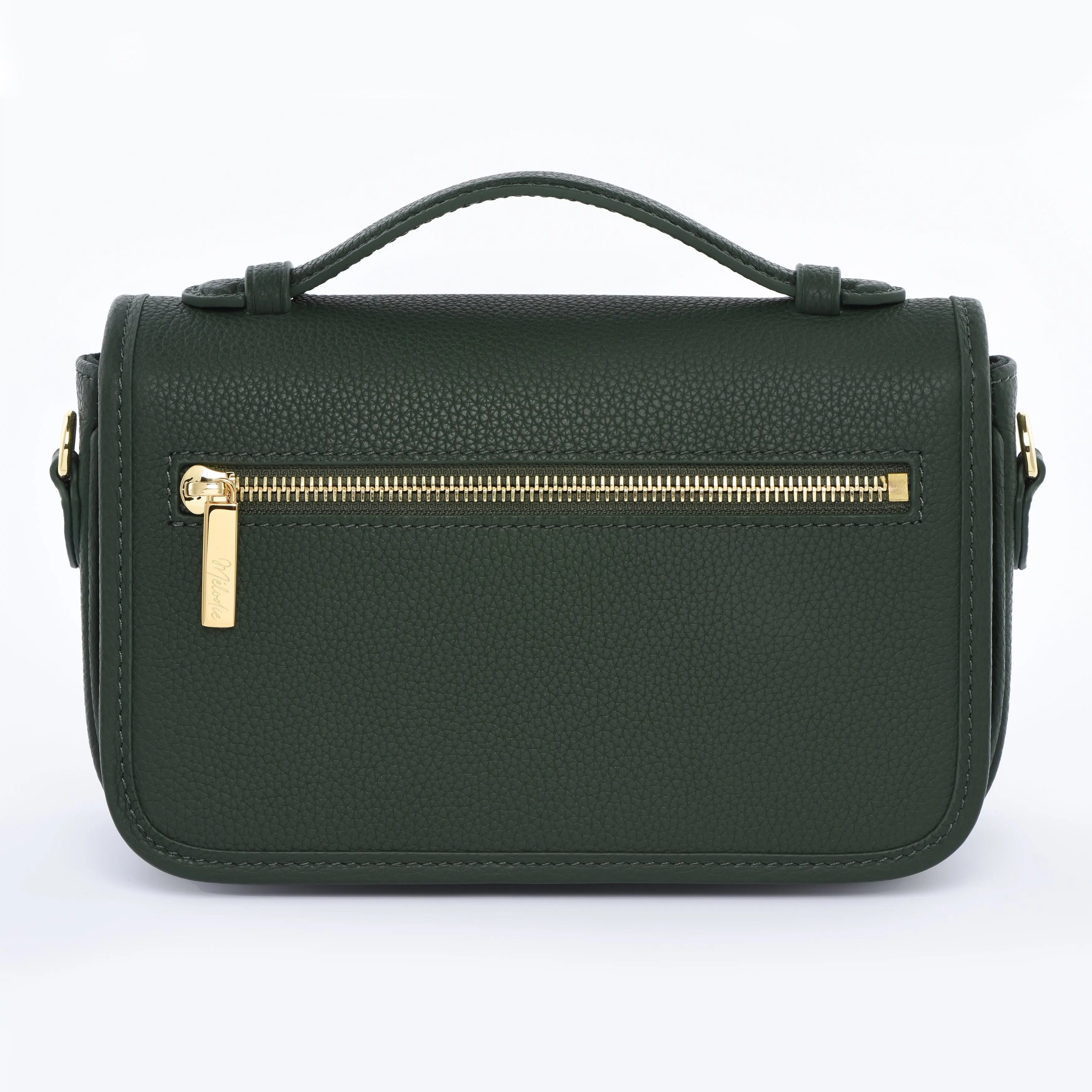Pre Order - Petit PARIS 15 - Togo Leather Satchel bag - Forest Green dressupyourpurse