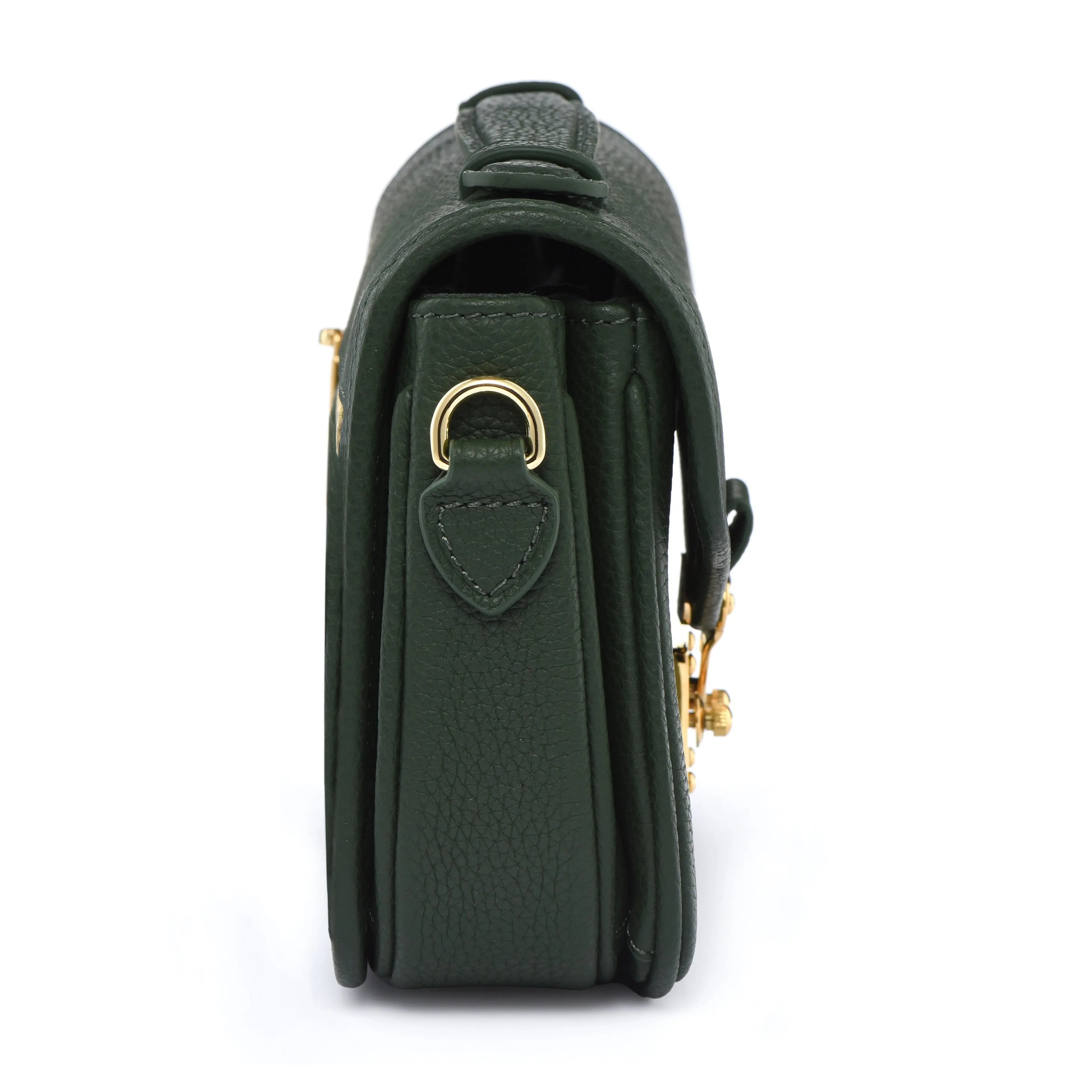 Pre Order - Petit PARIS 15 - Togo Leather Satchel bag - Forest Green dressupyourpurse