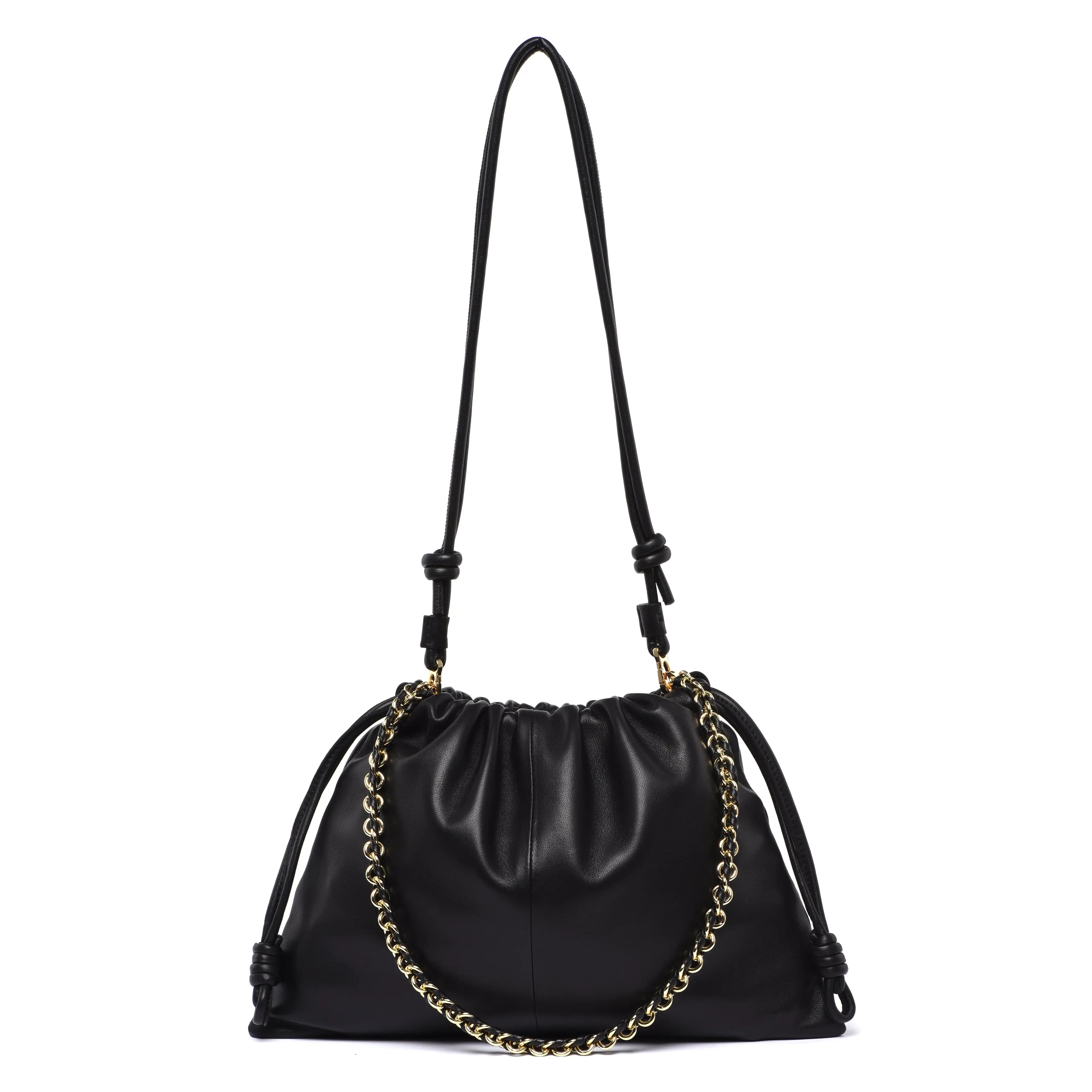 HCC X DUYP - "On The Go" – Soft Lambskin Shoulder Bag - Black dressupyourpurse