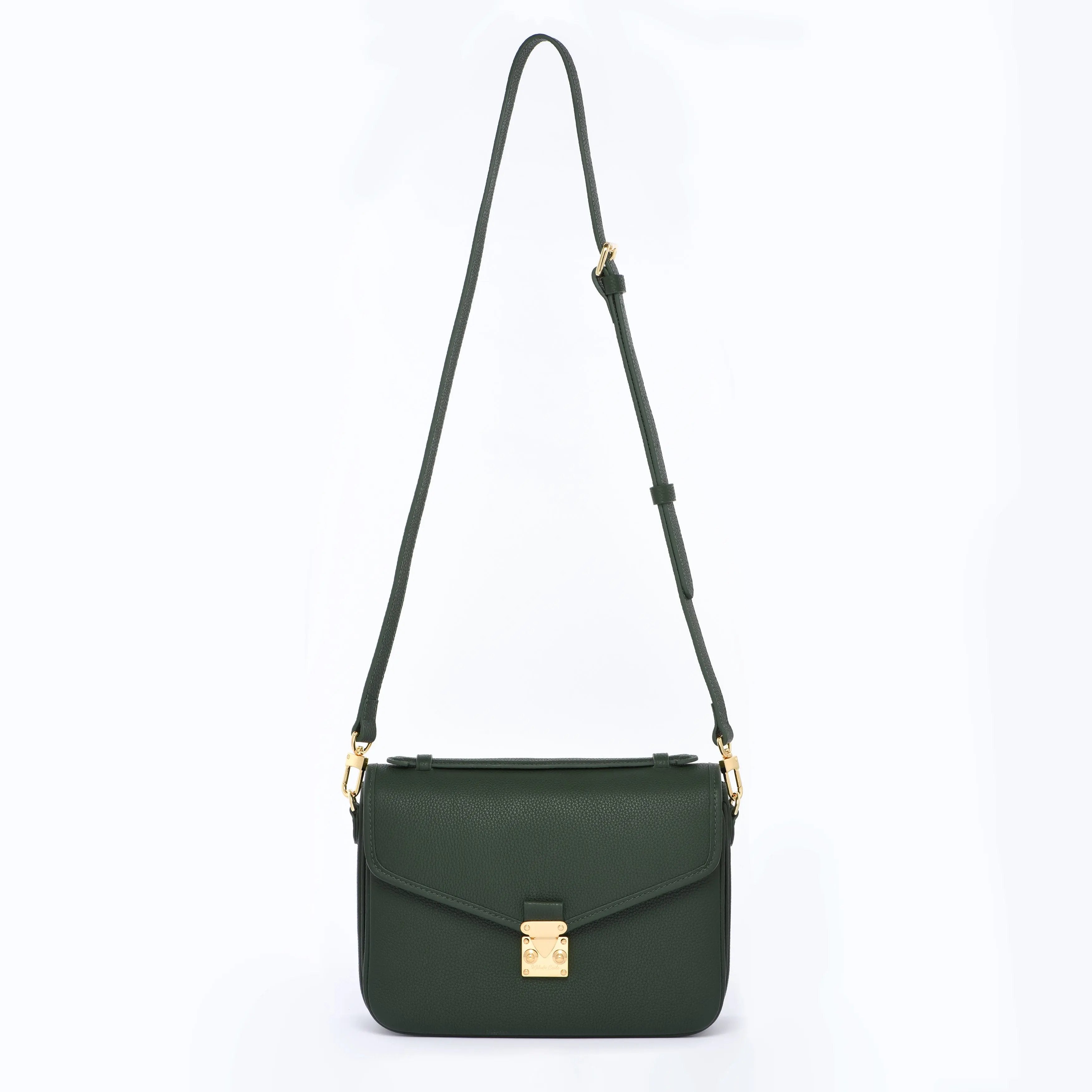 Pre Order - PARIS 15 - Togo Leather Satchel bag - Forest Green dressupyourpurse