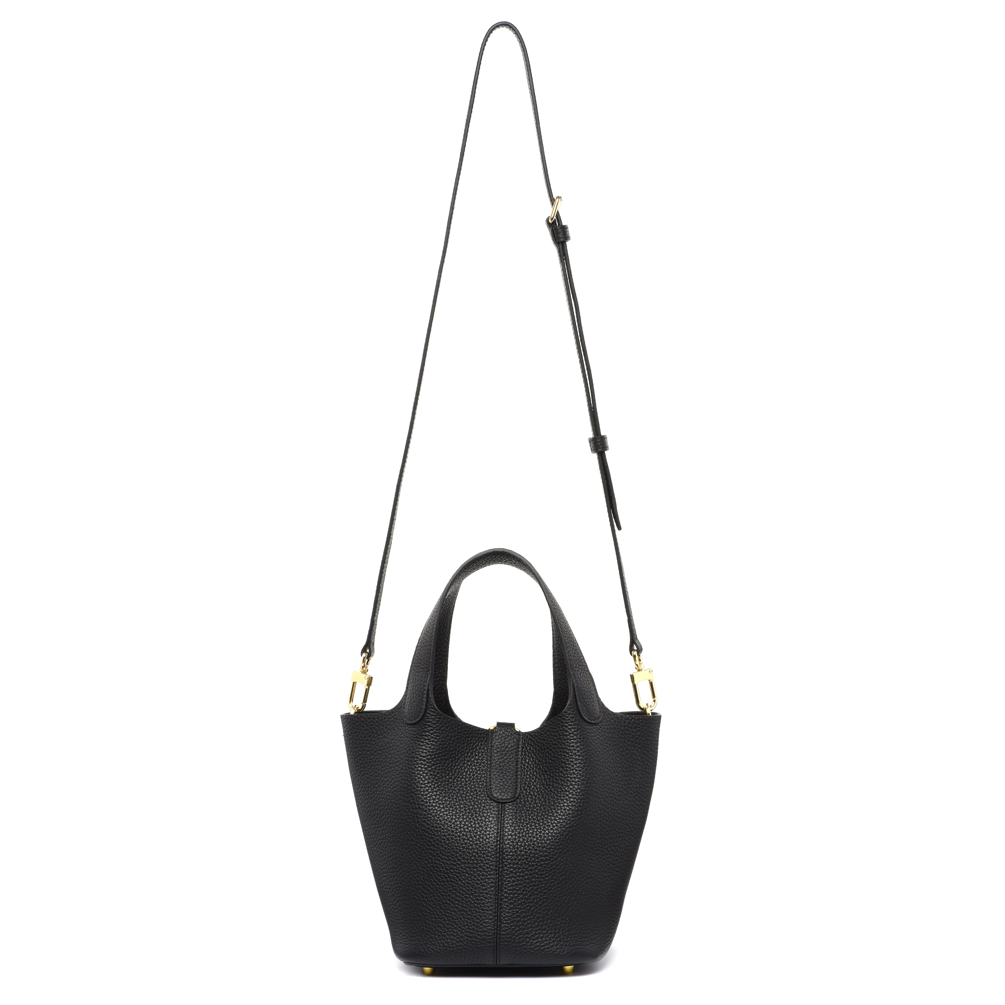 Josette - Versatile Bucket Bag - Grained Cowhide - Black