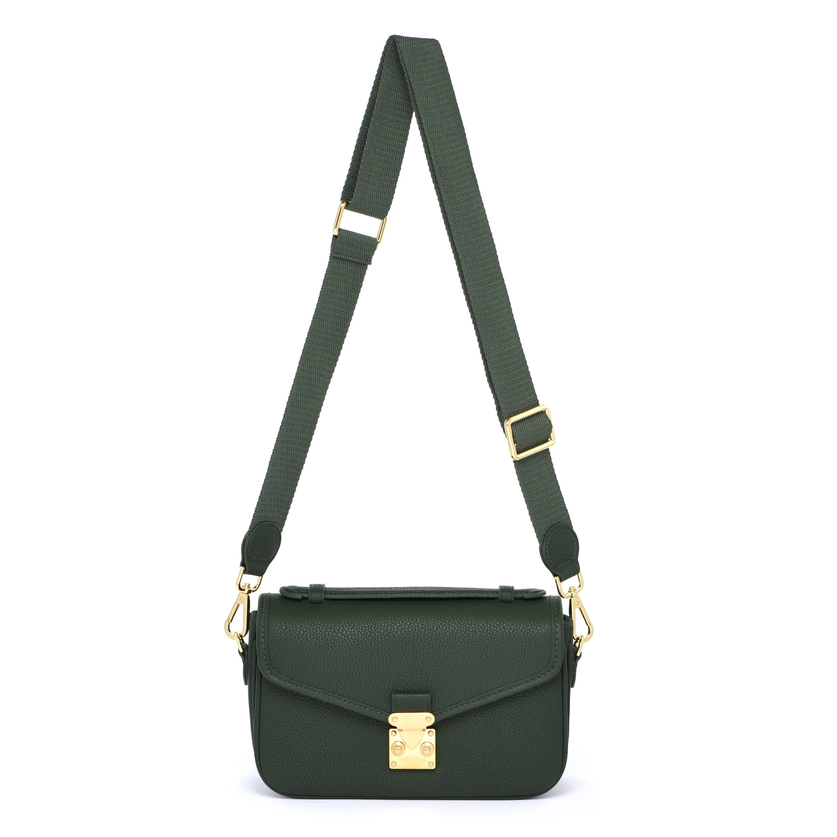 Pre Order - Petit PARIS 15 - Togo Leather Satchel bag - Forest Green dressupyourpurse
