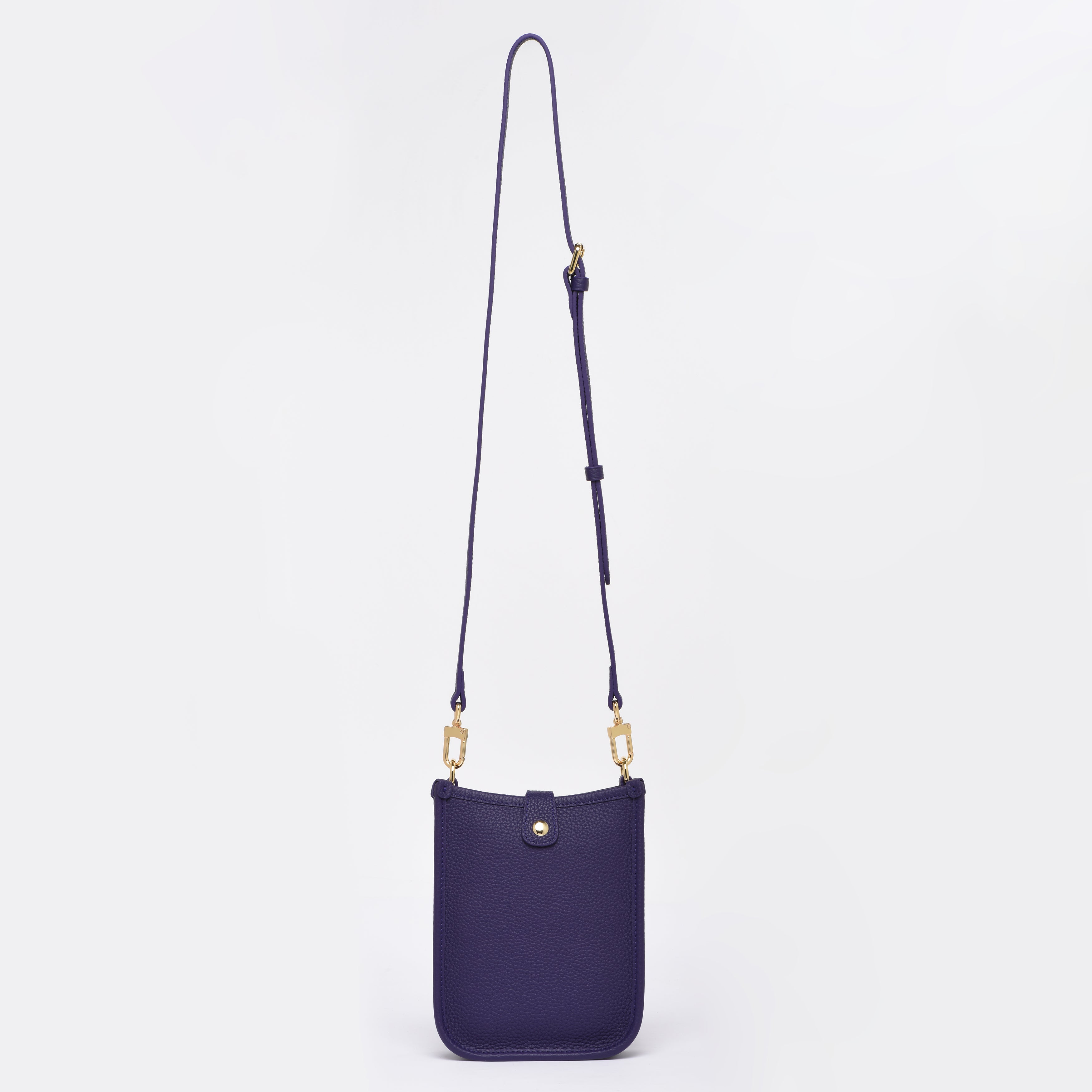 FLORENCE – Premium Gros-Grain Leather Crossbody Bag - Midnight Violet