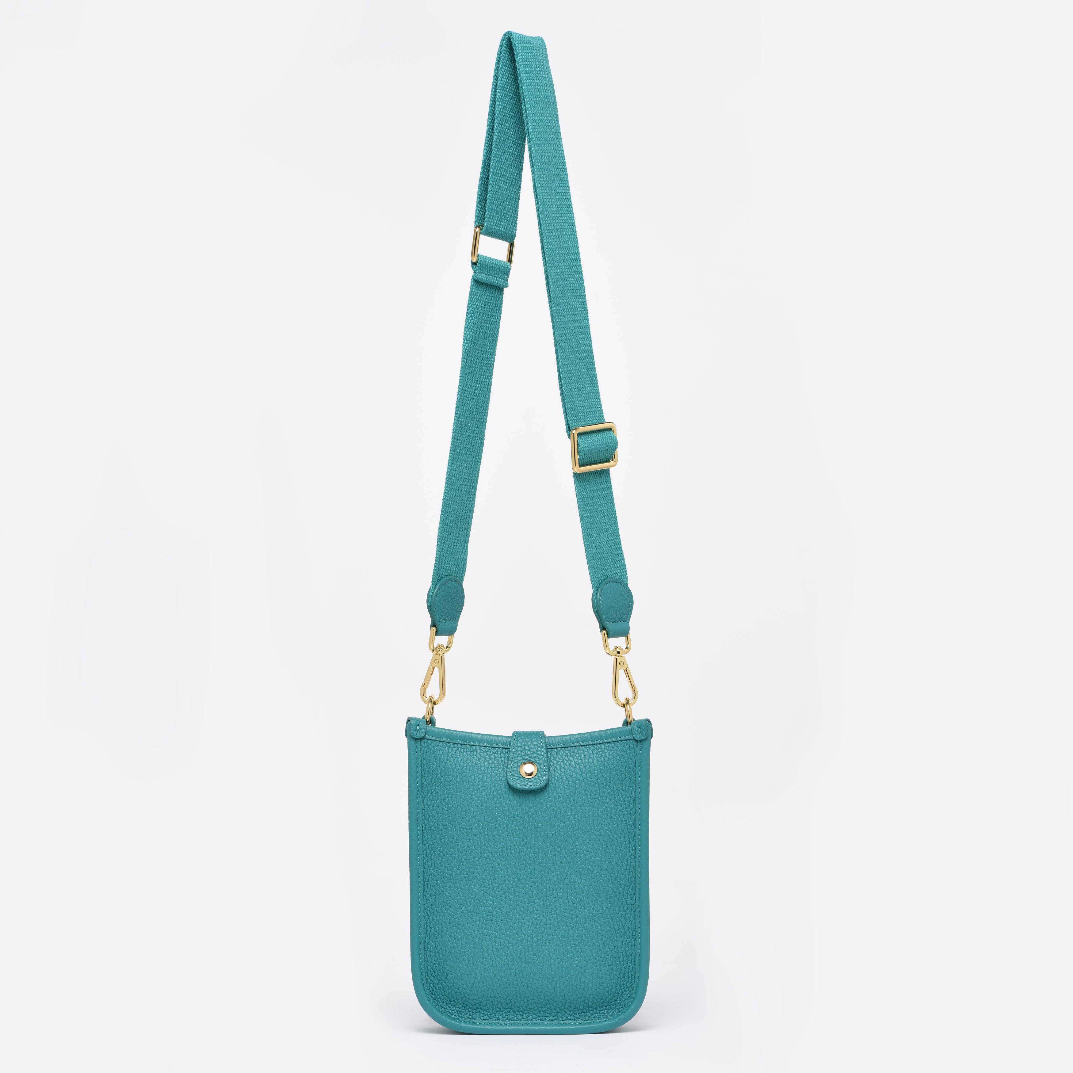 FLORENCE – Premium Gros-Grain Leather Crossbody Bag - Blue Lagoon
