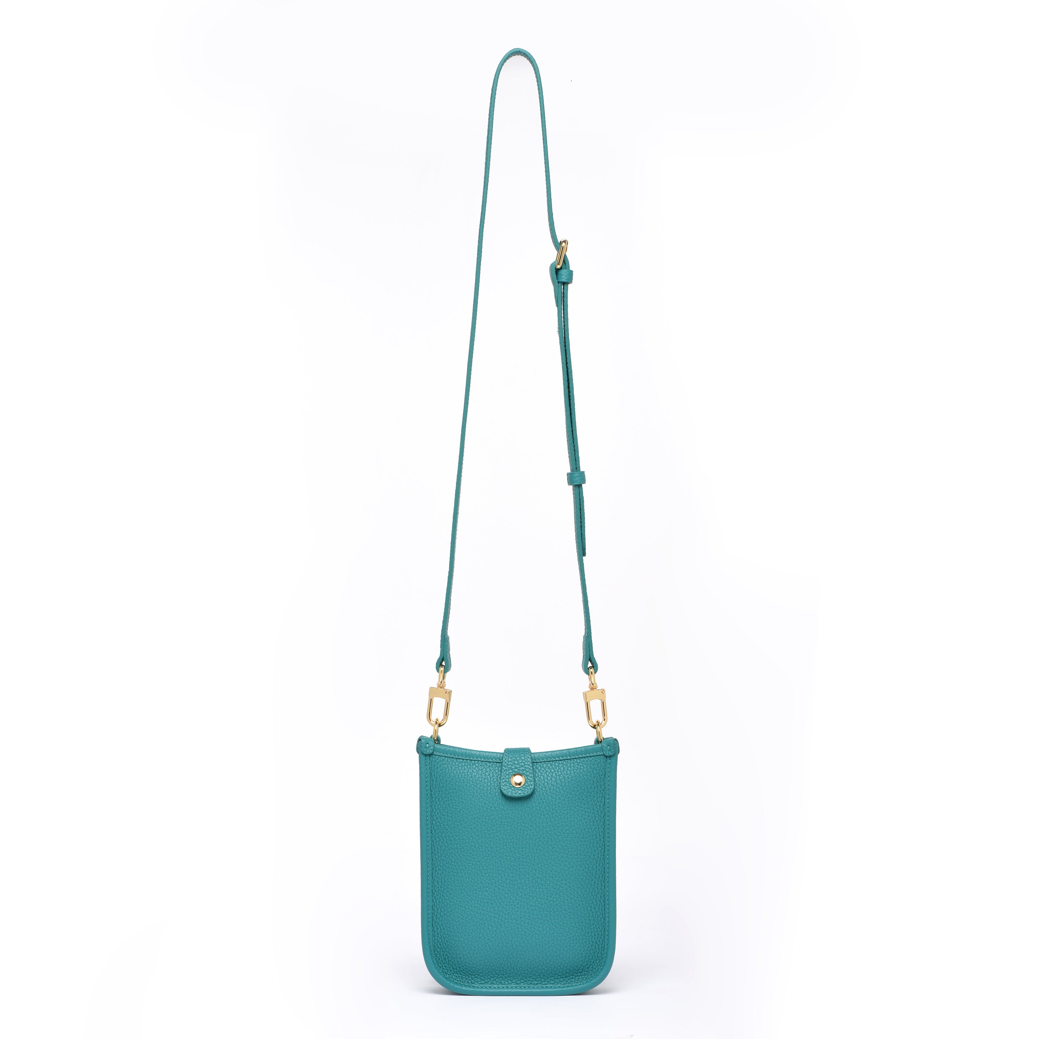 FLORENCE – Premium Gros-Grain Leather Crossbody Bag - Blue Lagoon