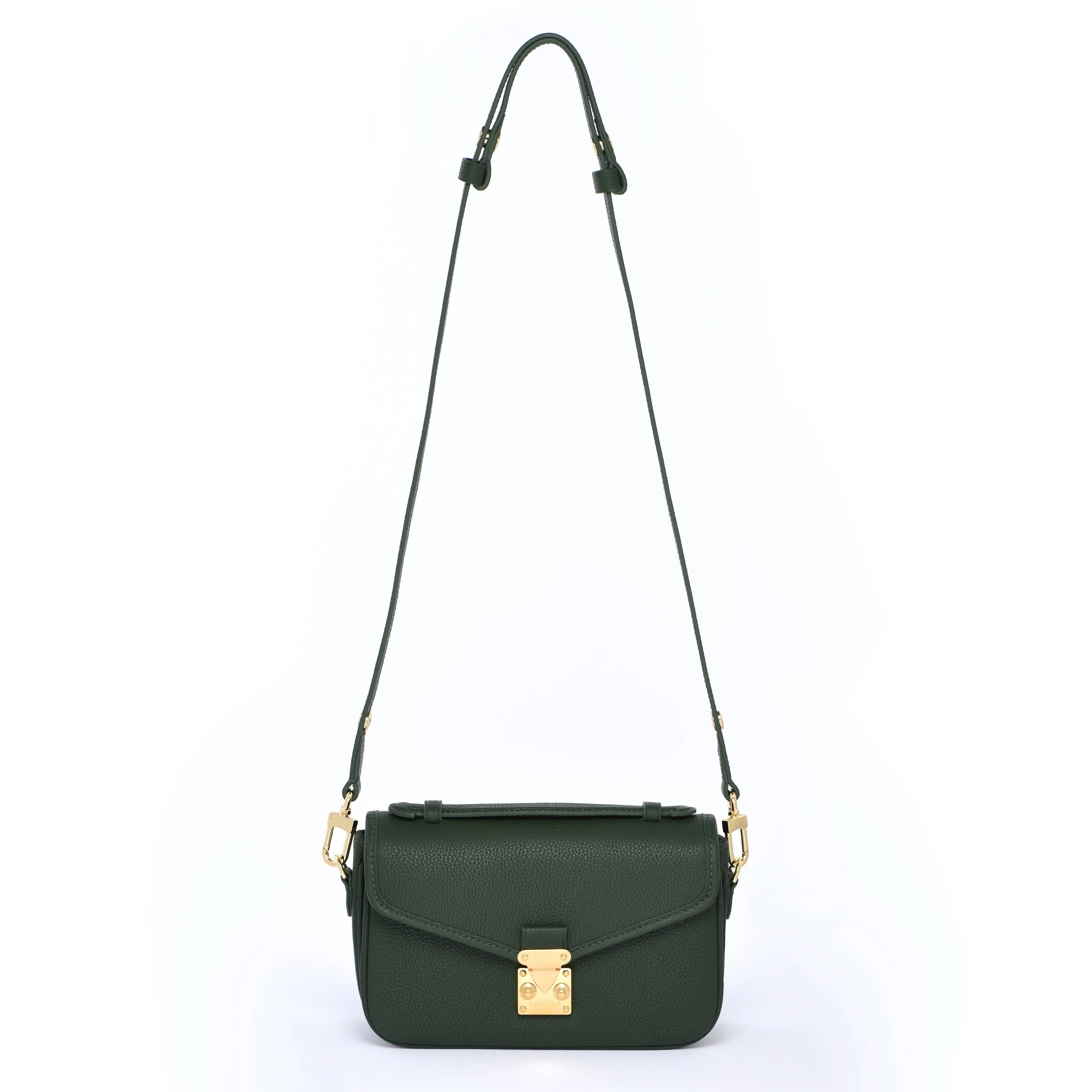 Pre Order - Petit PARIS 15 - Togo Leather Satchel bag - Forest Green dressupyourpurse