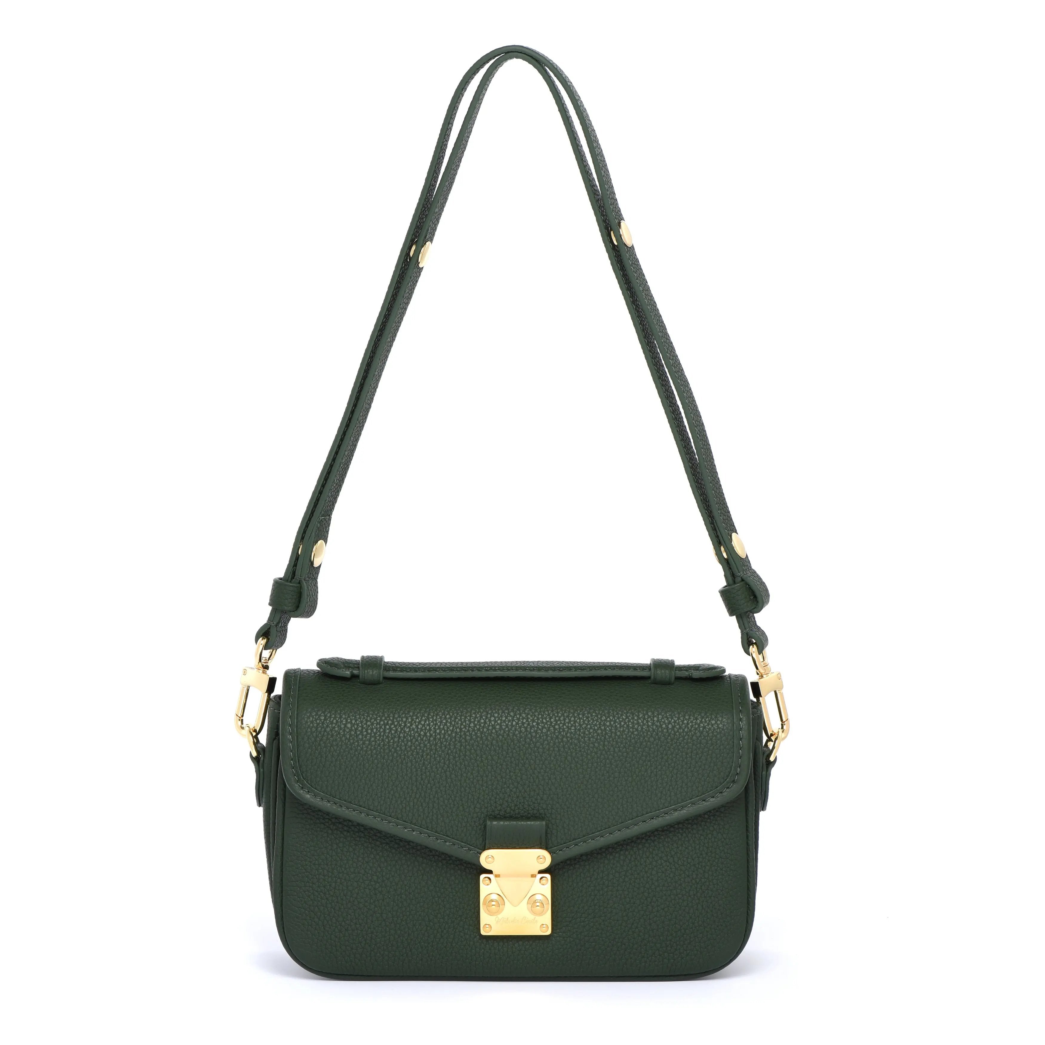 Pre Order - Petit PARIS 15 - Togo Leather Satchel bag - Forest Green dressupyourpurse