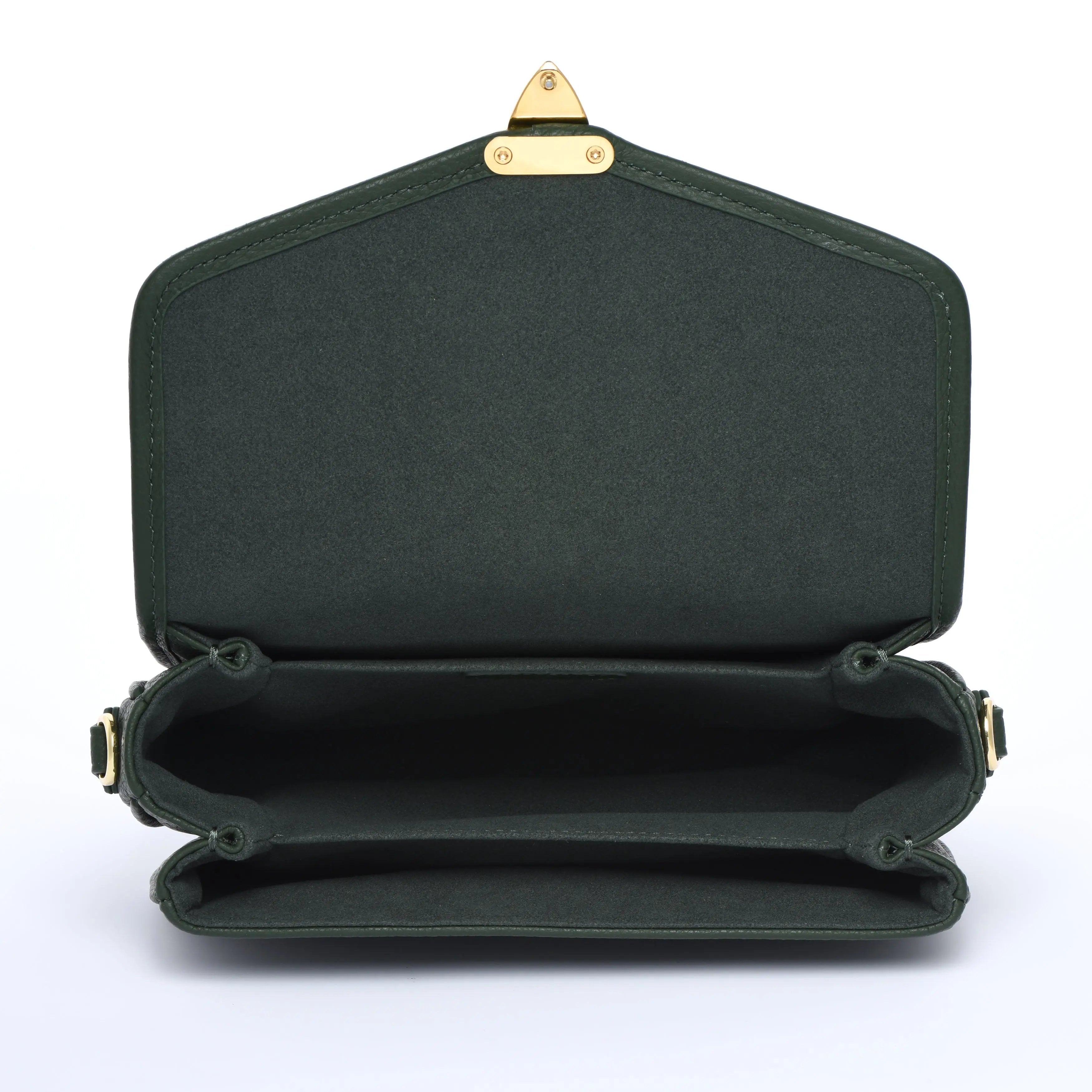 Pre Order - Petit PARIS 15 - Togo Leather Satchel bag - Forest Green dressupyourpurse