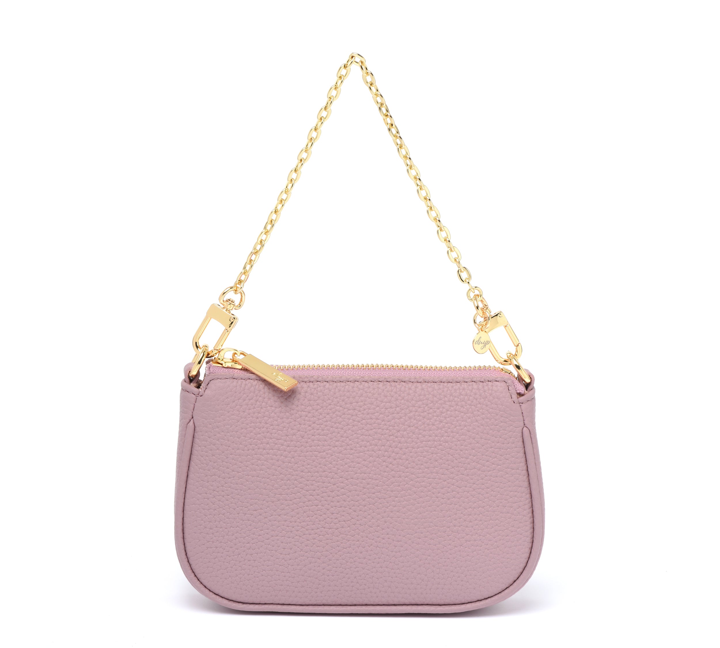 HCC X DUYP - Mini pochette - Cuir grainé rose brillant