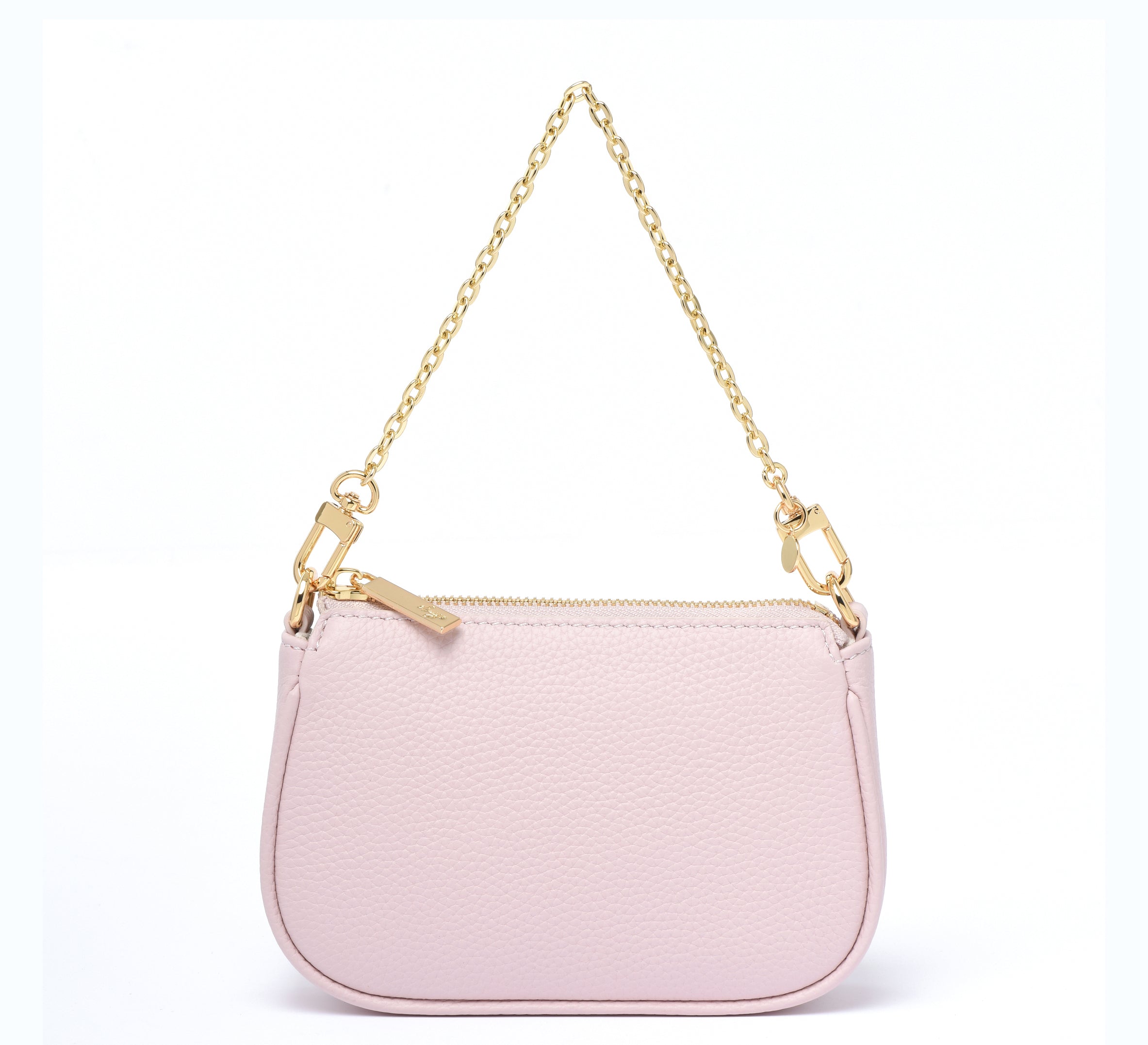 HCC X DUYP - Mini pochette - Cuir grainé rose brillant