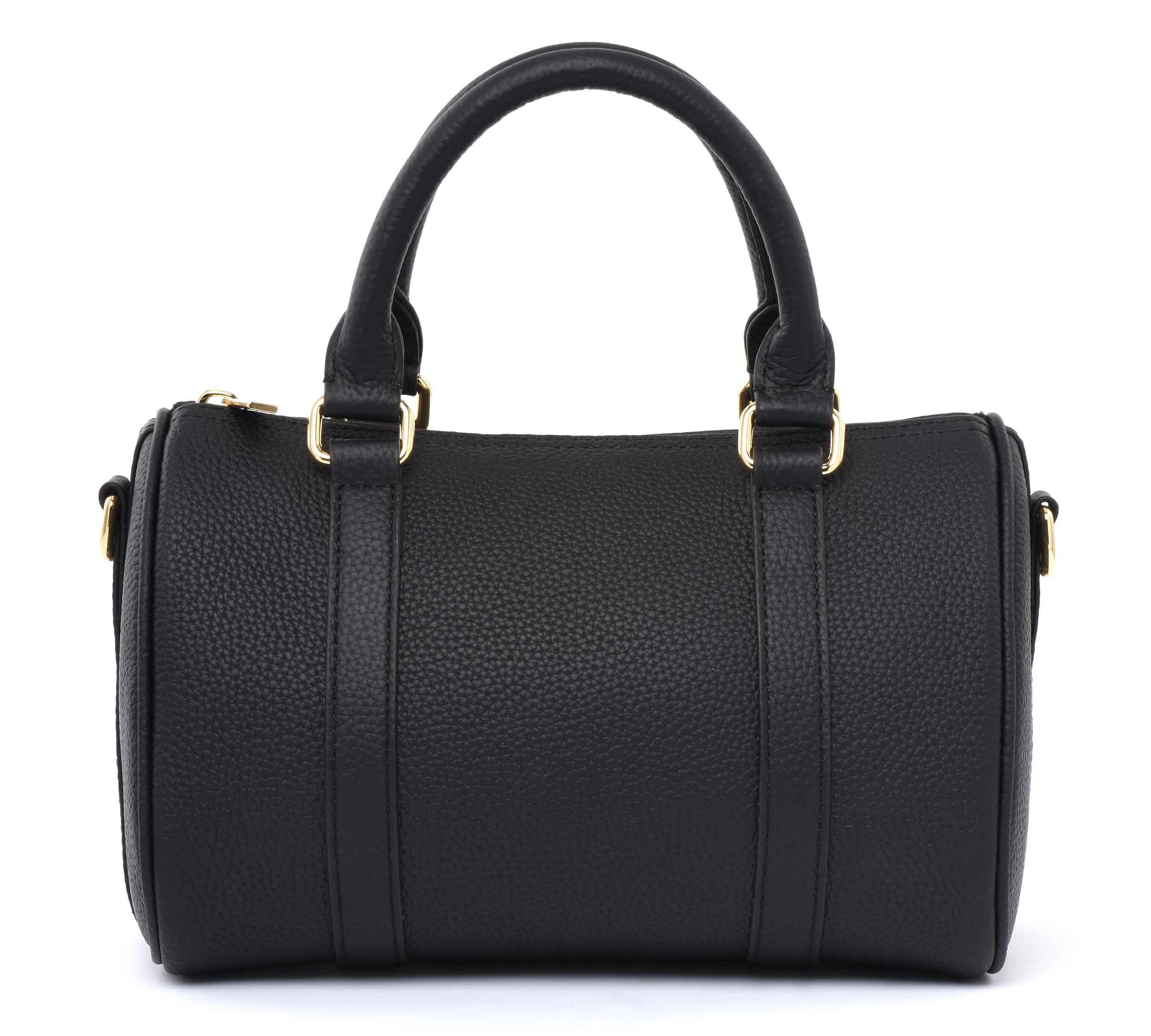 Black Grained leather - Mini Boston bag