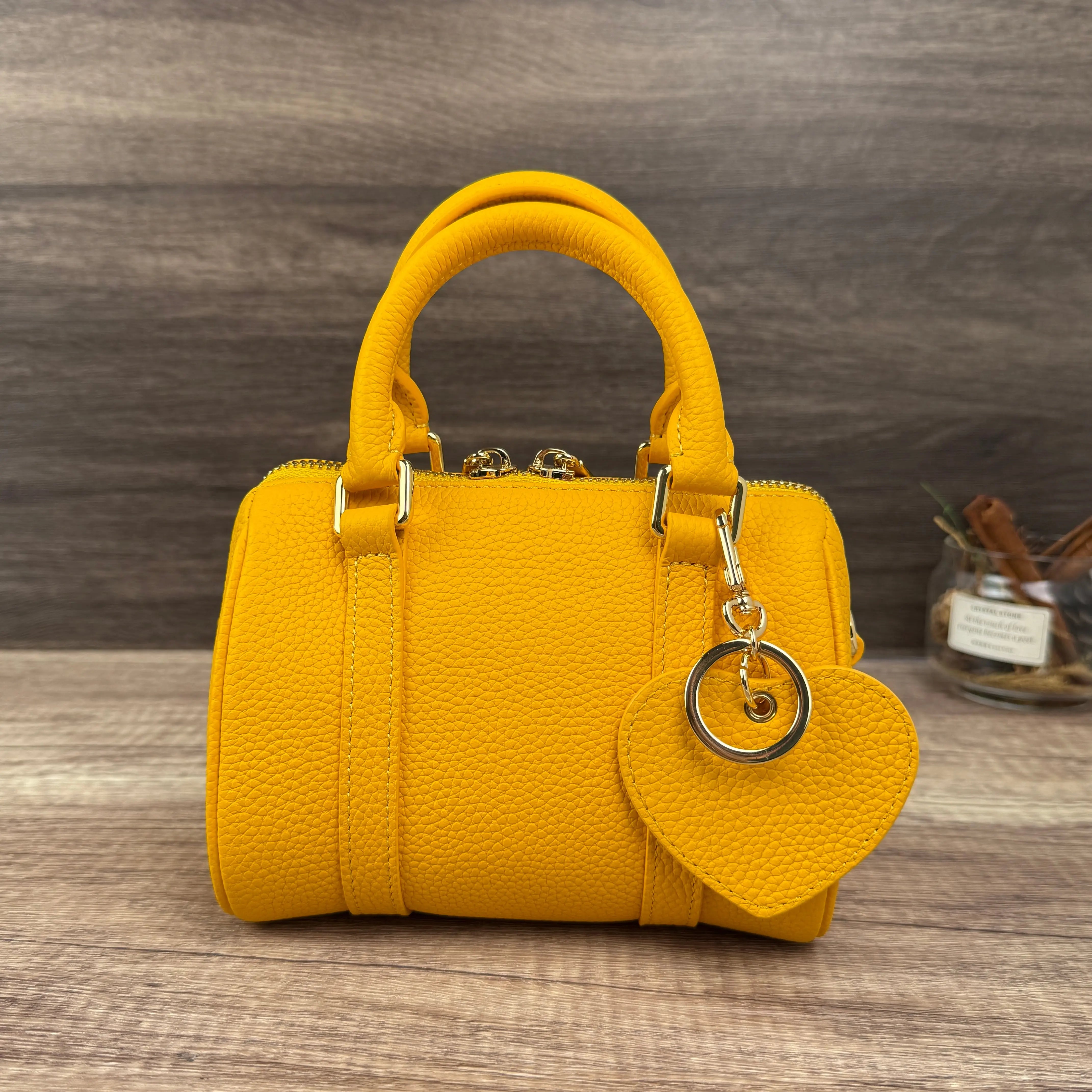 Heart Bag Charm - Togo Leather Keyring dressupyourpurse