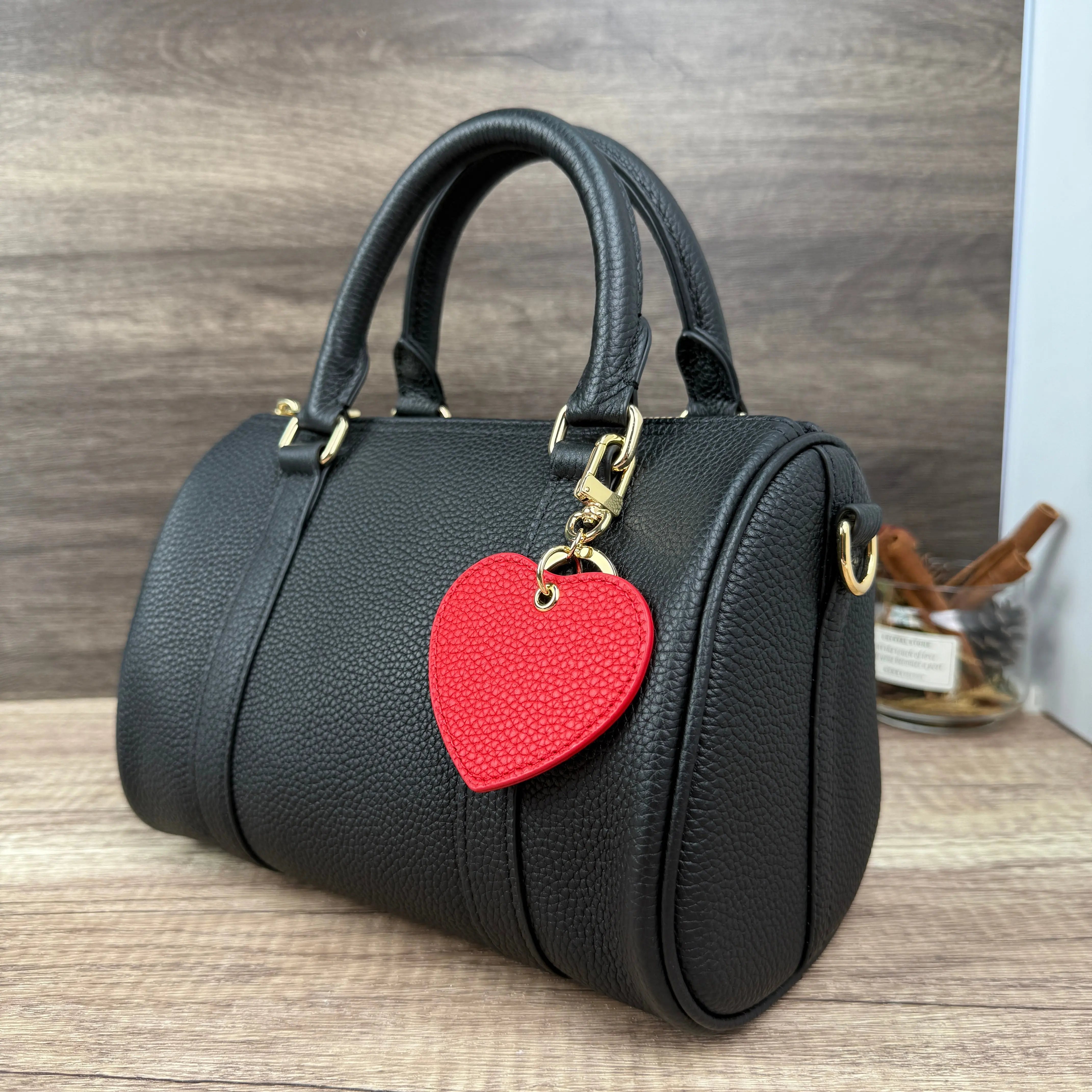 Heart Bag Charm - Togo Leather Keyring dressupyourpurse