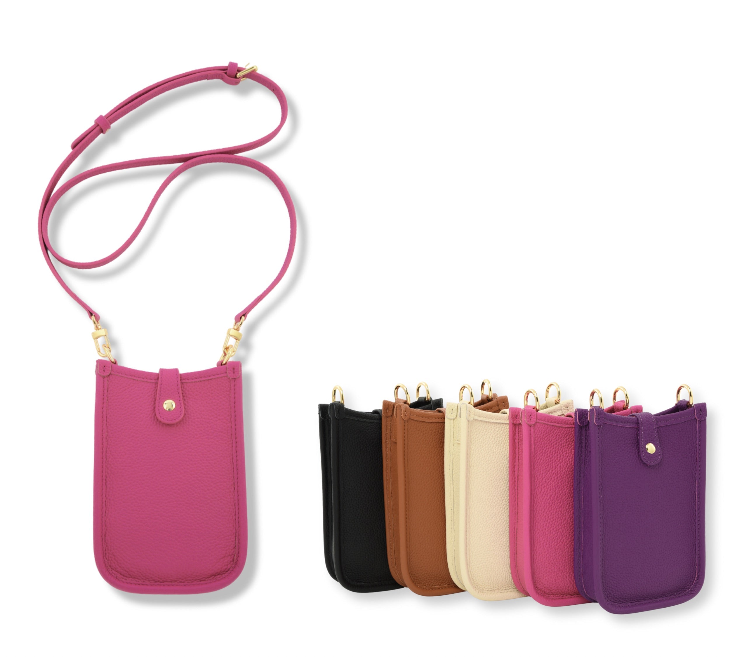 Togo Leather Cell Phone Mini Crossbody bag -  5 colors