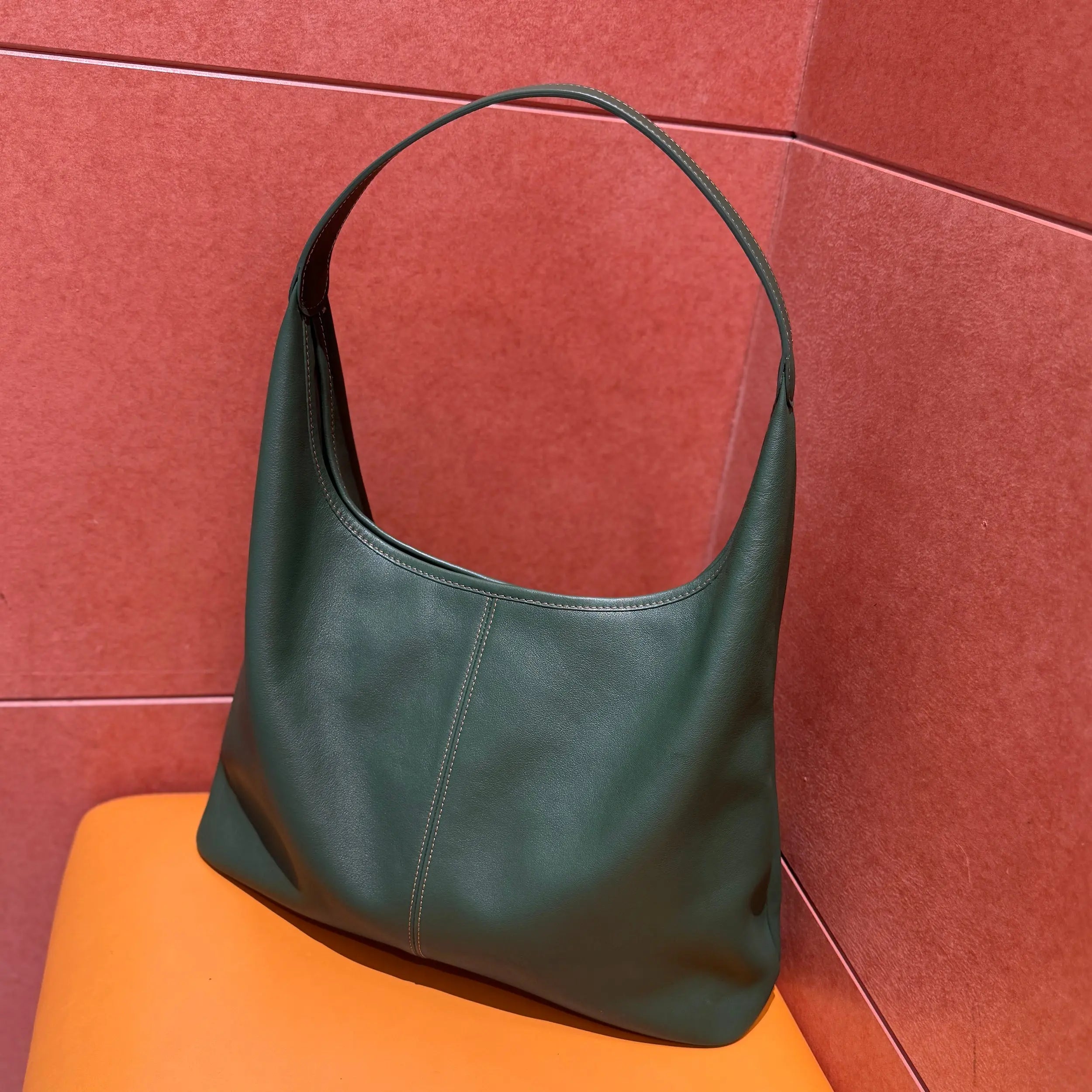 Pre Order - The Slouch Bag - Soft Grain Leather - Dark Green dressupyourpurse