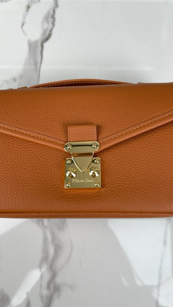 PRE ORDER Brown Togo Leather - "Le Petit Paris15" Crossbody bag