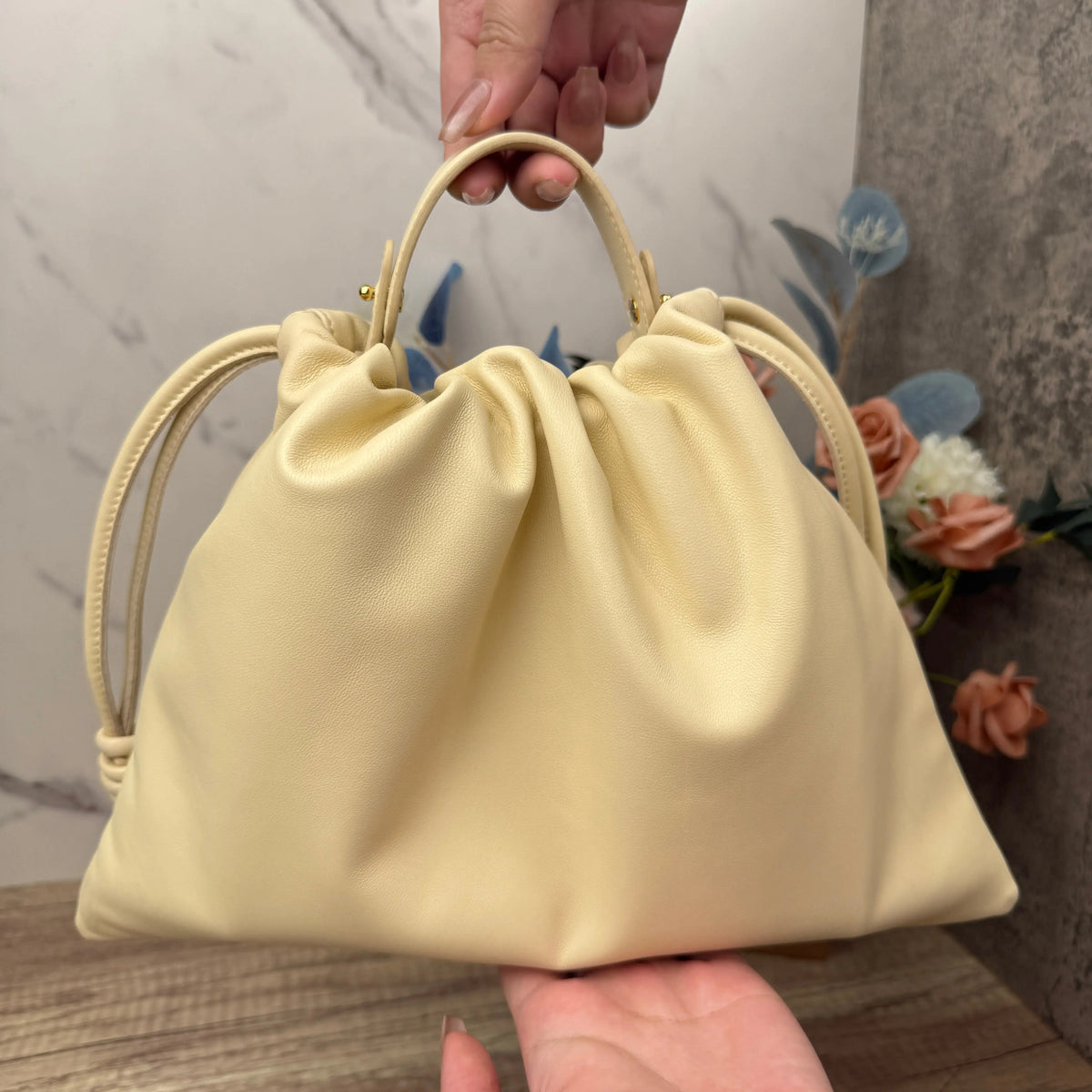 PRE ORDER ❤️ HCC X DUYP - "The Go bag" – Soft Lambskin Shoulder Bag - Cream dressupyourpurse