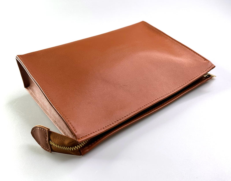 Leather Toiletry Pouch 26 - Brown
