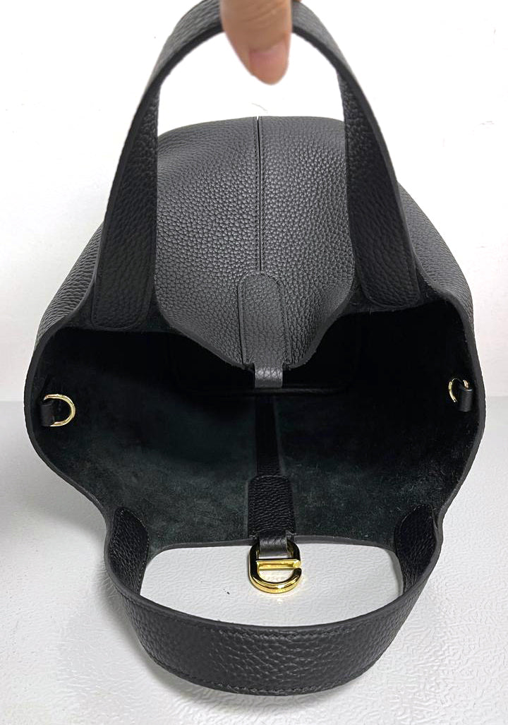 PRE ORDER  - Josette - Versatile Bucket Bag - Grained Cowhide - Black