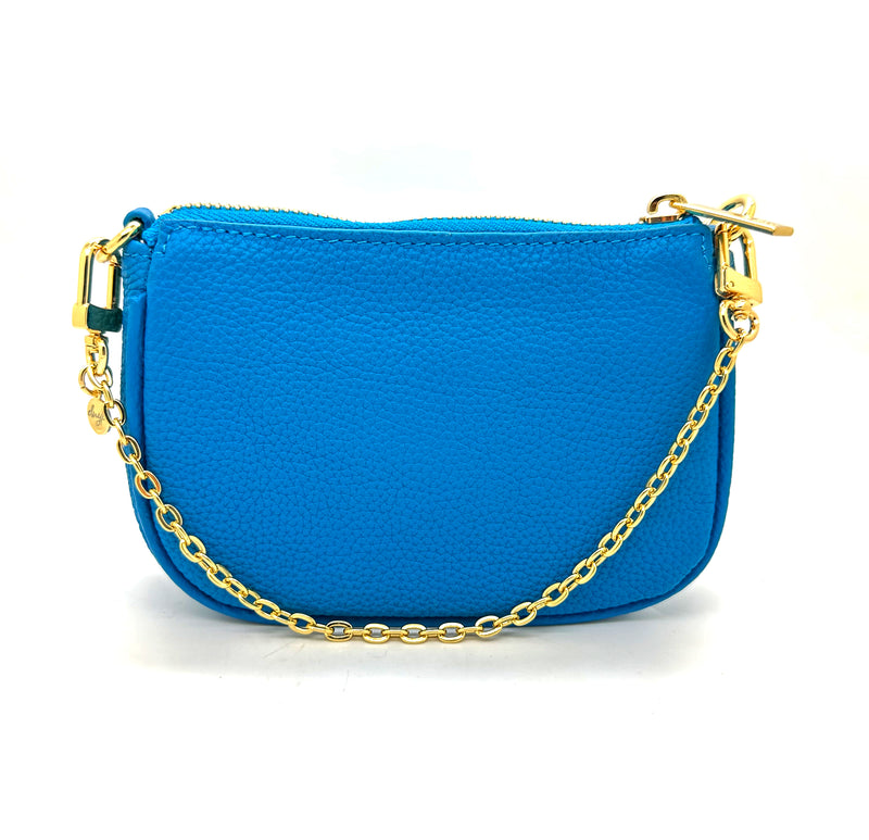 Louis Vuitton Mini Pochette Accessories Baby Blue Neon in Leather