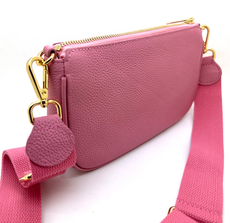 HCC X DUYP - Mini pochette - Brilliant Pink Grained Leather