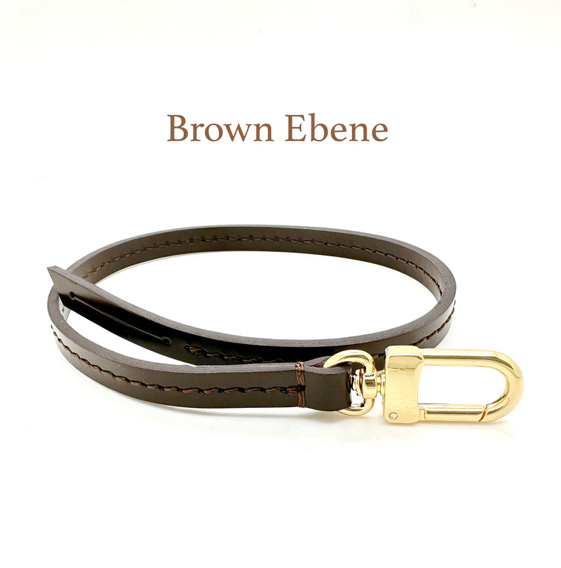Genuine Leather Wristlet Strap, Brown Ebene