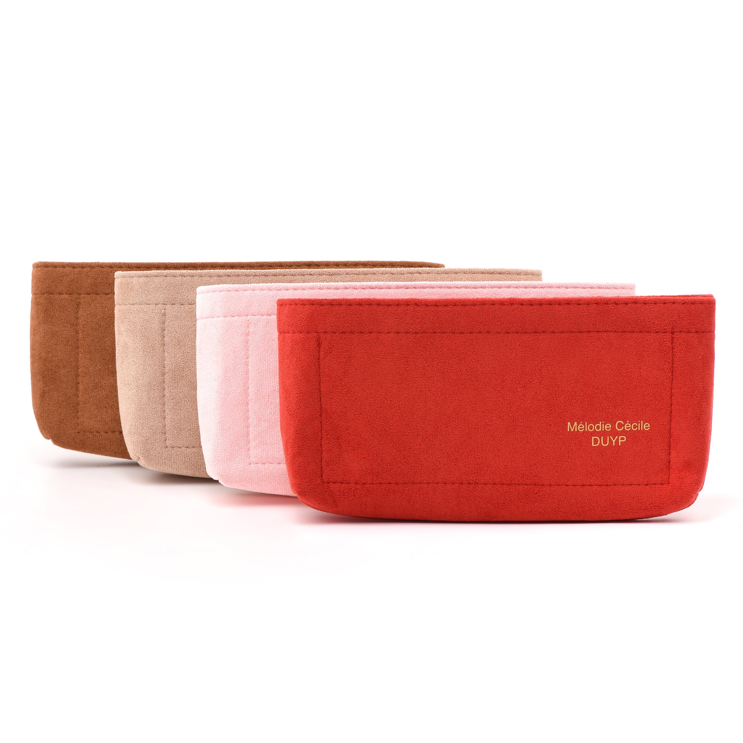 Organisateur en suède de coton pour accessoires Pochette et mini pochette - 4 couleurs