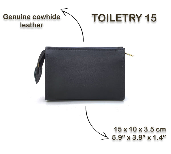 Leather Toiletry Pouch 15 - Purple