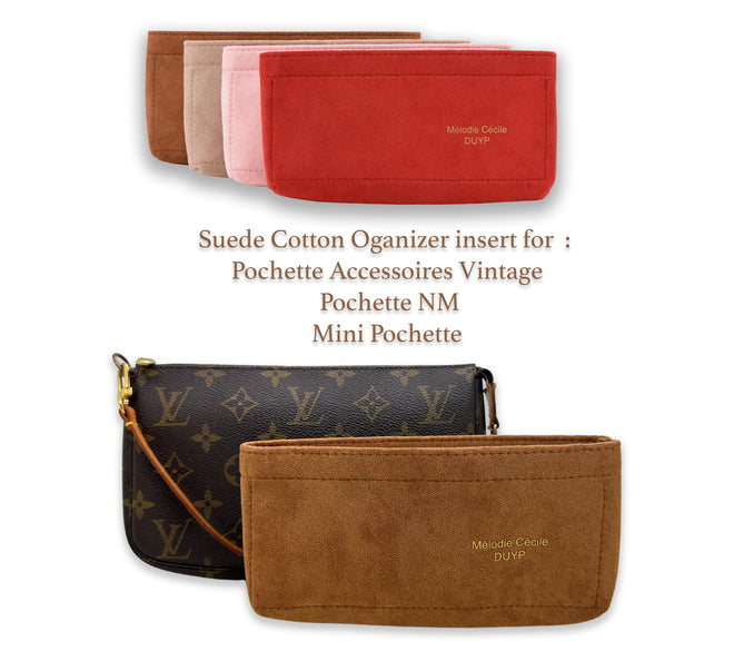 Cotton Suede Organizer for Pochette accessoires and mini pochette - 4 colors