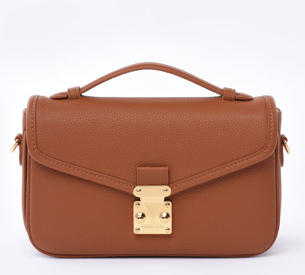 PRE ORDER Brown Togo Leather - "Le Petit Paris15" Crossbody bag