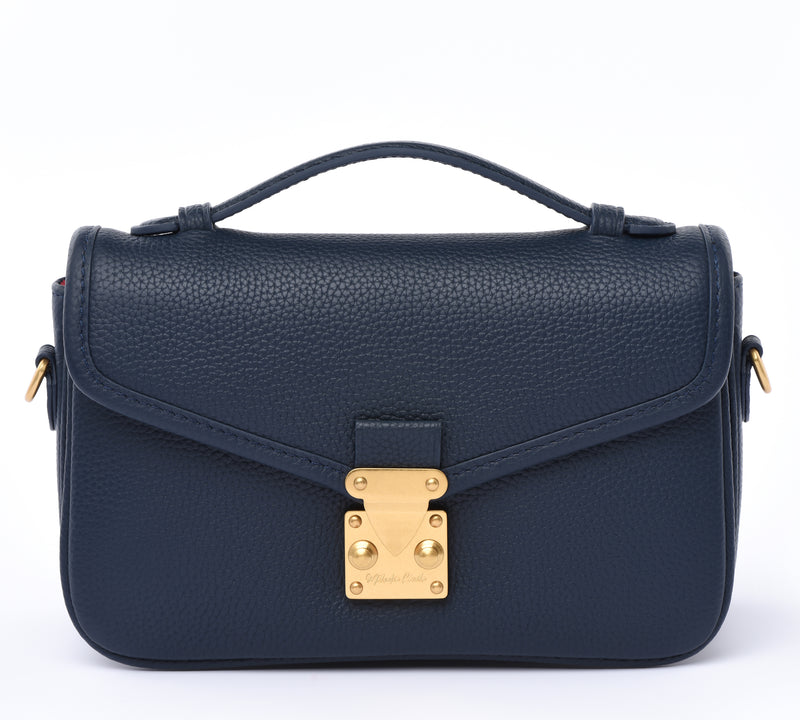 PRE ORDER Navy Togo Leather - "Le Petit Paris15" Crossbody bag