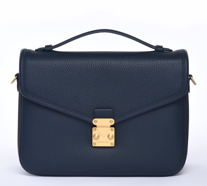 PRE ORDER "Navy" Togo Leather - "Paris15" Satchel Crossbody bag