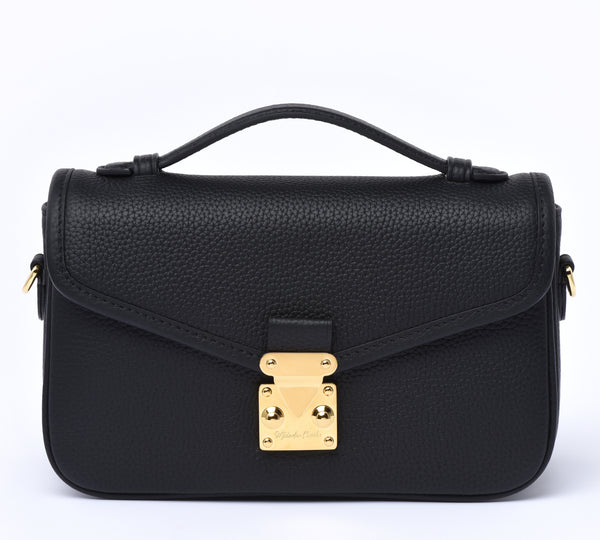 PRE ORDER Black Togo Leather - "Le Petit Paris15" Crossbody bag