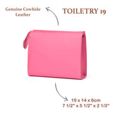 Leather Toiletry Pouch 19 - HOT PINK