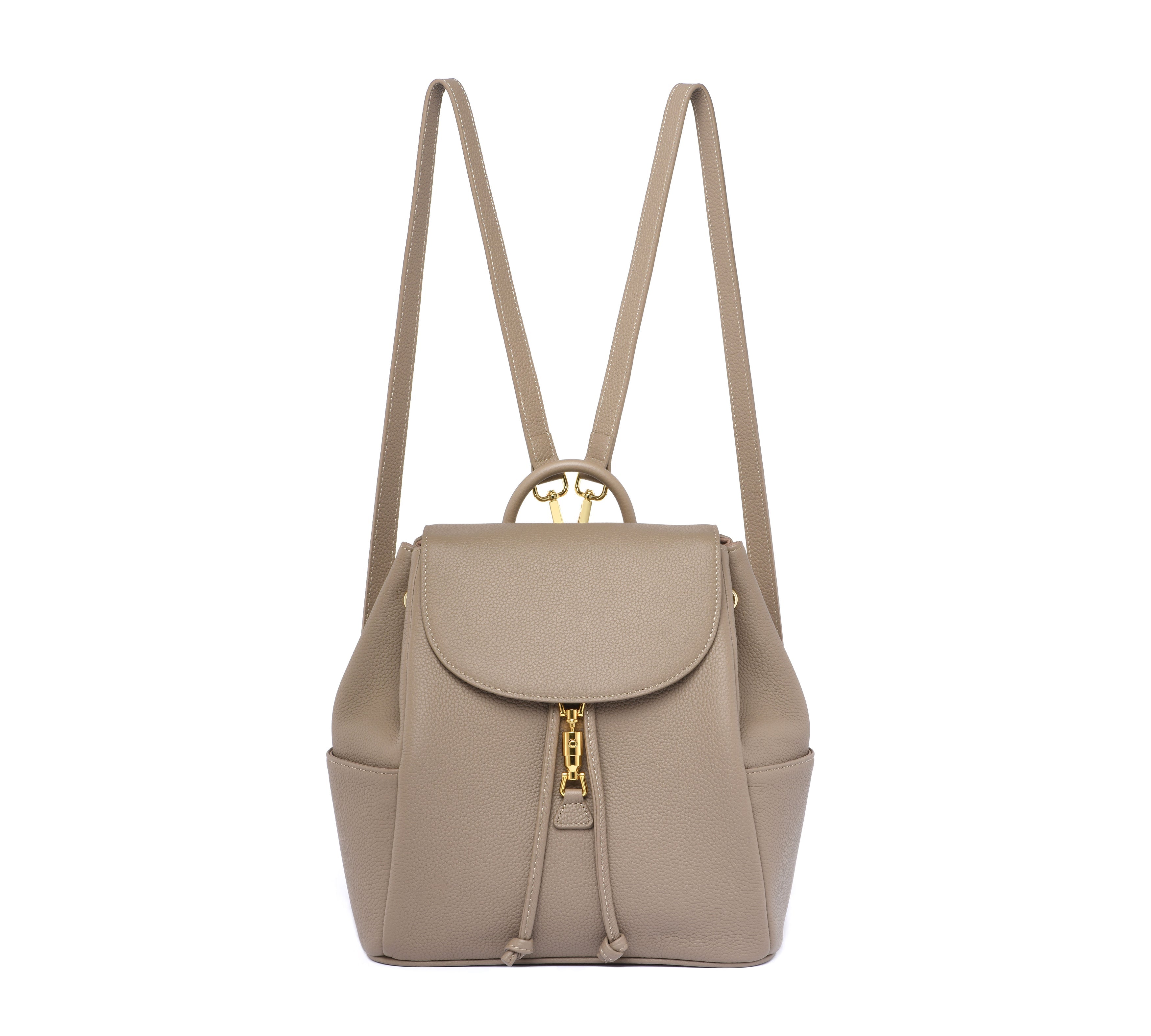 Luxury Backpack - Togo Leather - Taupe dressupyourpurse