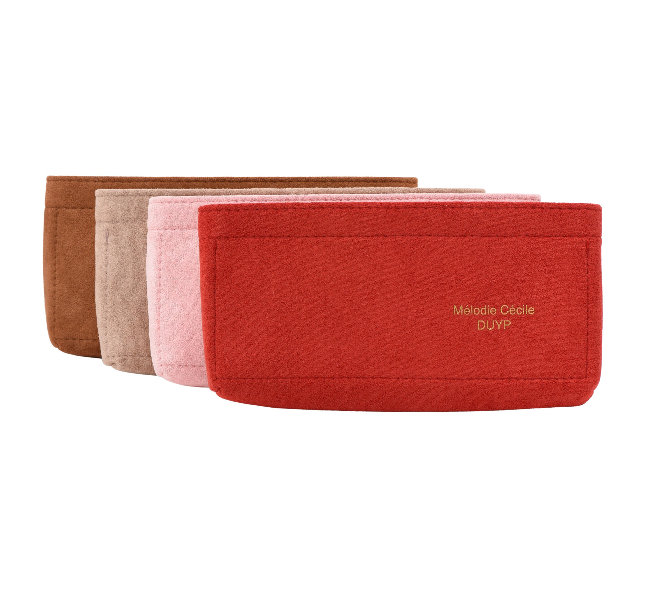 Organisateur en suède de coton pour accessoires Pochette et mini pochette - 4 couleurs