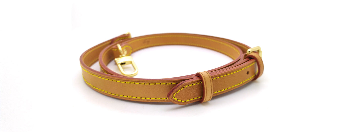 Tan Leather Strap With Yellow Stitching for Petite Louis 