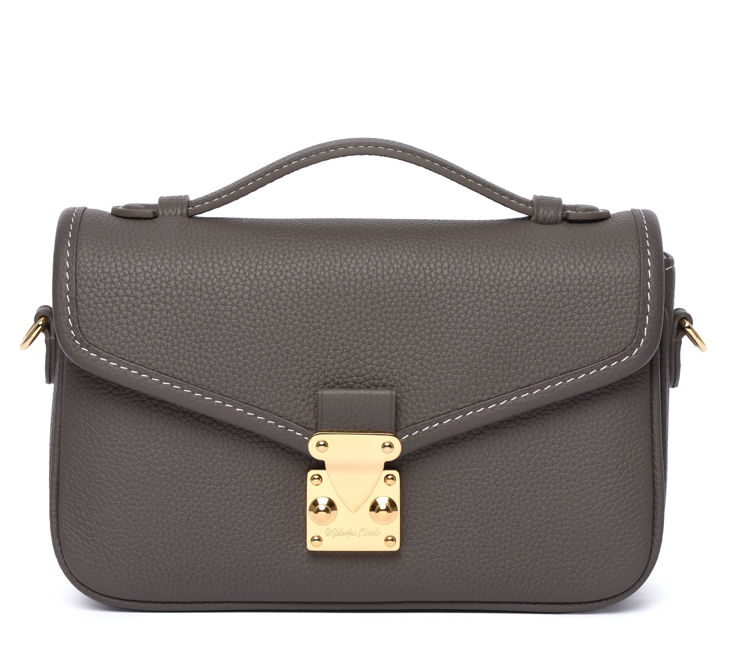 Graphite Grey - "Le Petit Paris15" Crossbody bag - Gold Hardware