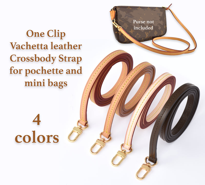 COLSEEY Genuine Vachetta Leather Crossbody Strap Genuine Leather Adjustable  Replacement Strap for Shoulder Bag Handbag Purse