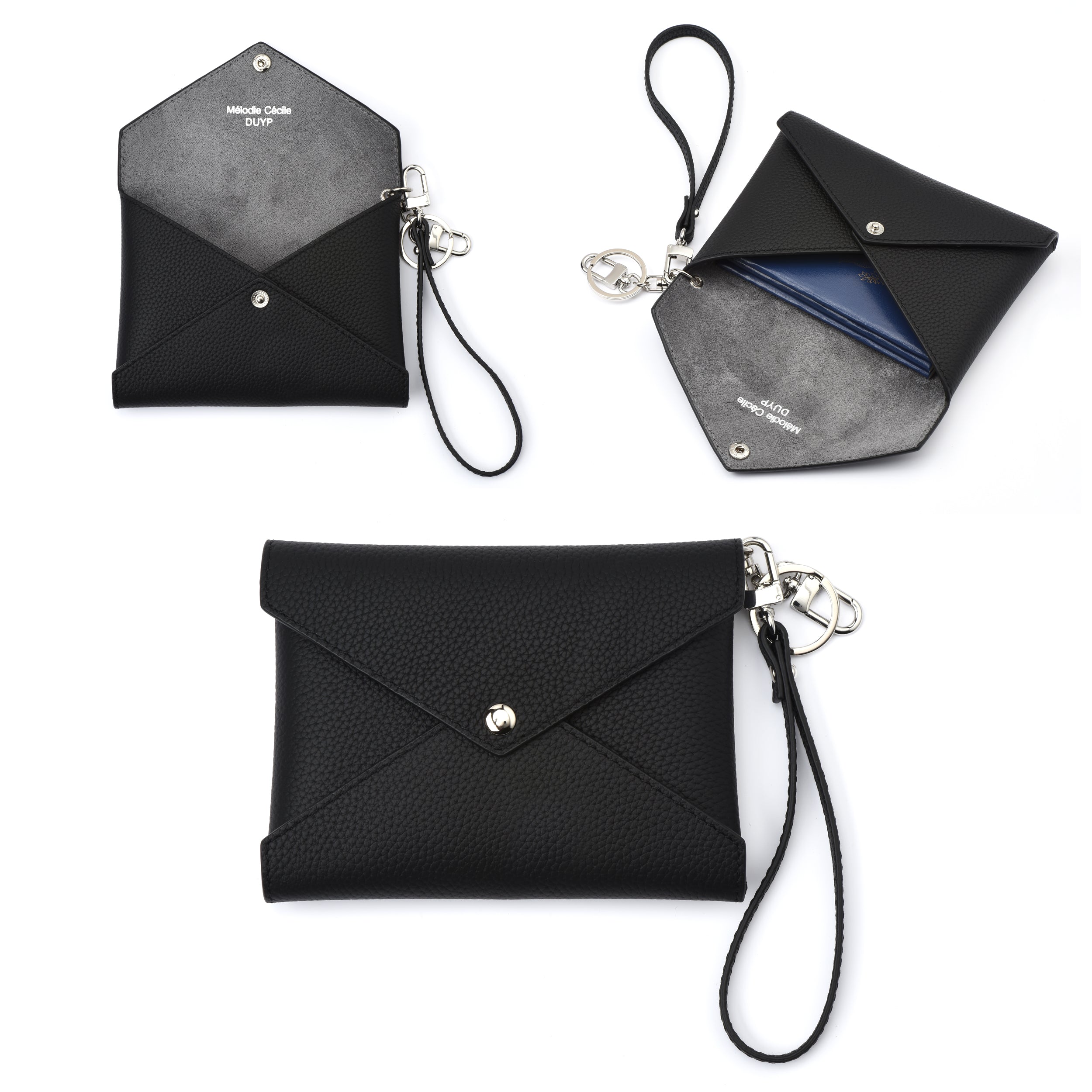 Togo Leather Medium Size Envelope - Passport holder Clutch