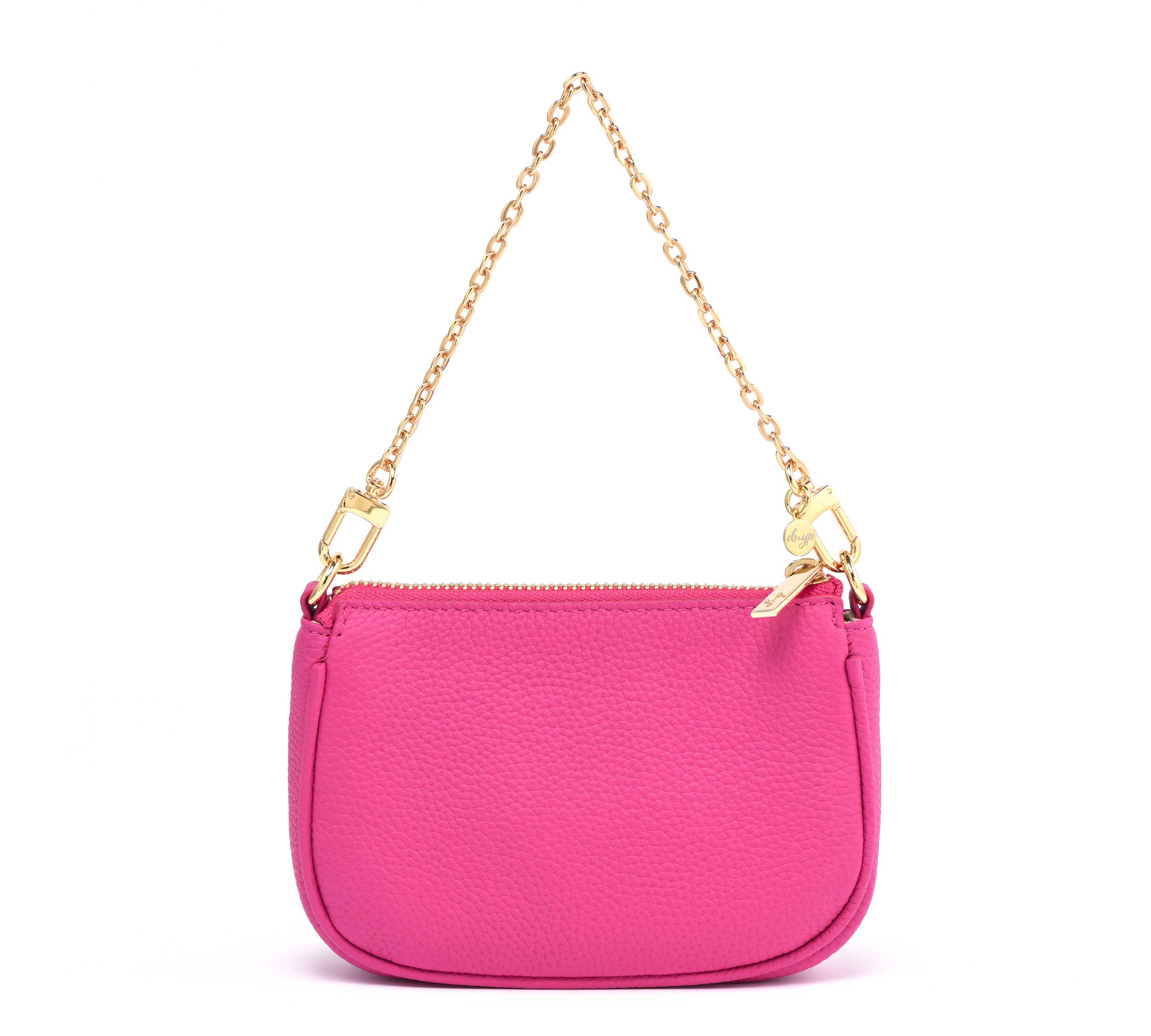 HCC X DUYP - Mini pochette - Cuir grainé rose brillant