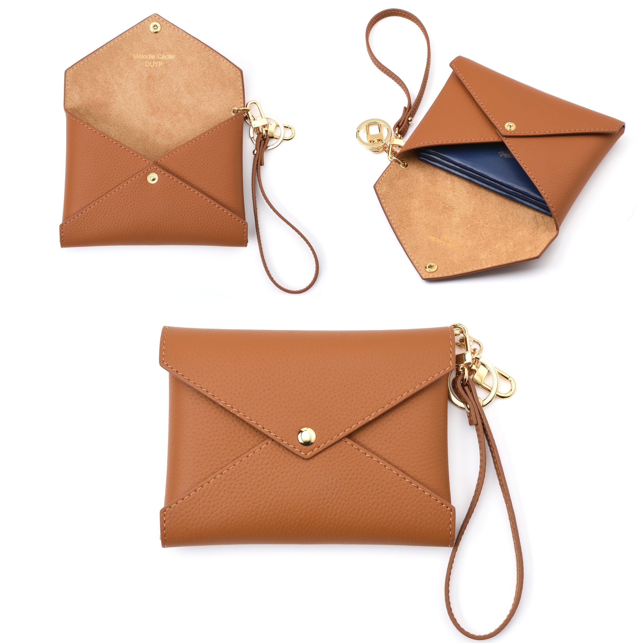 Togo Leather Medium Size Envelope - Passport holder Clutch